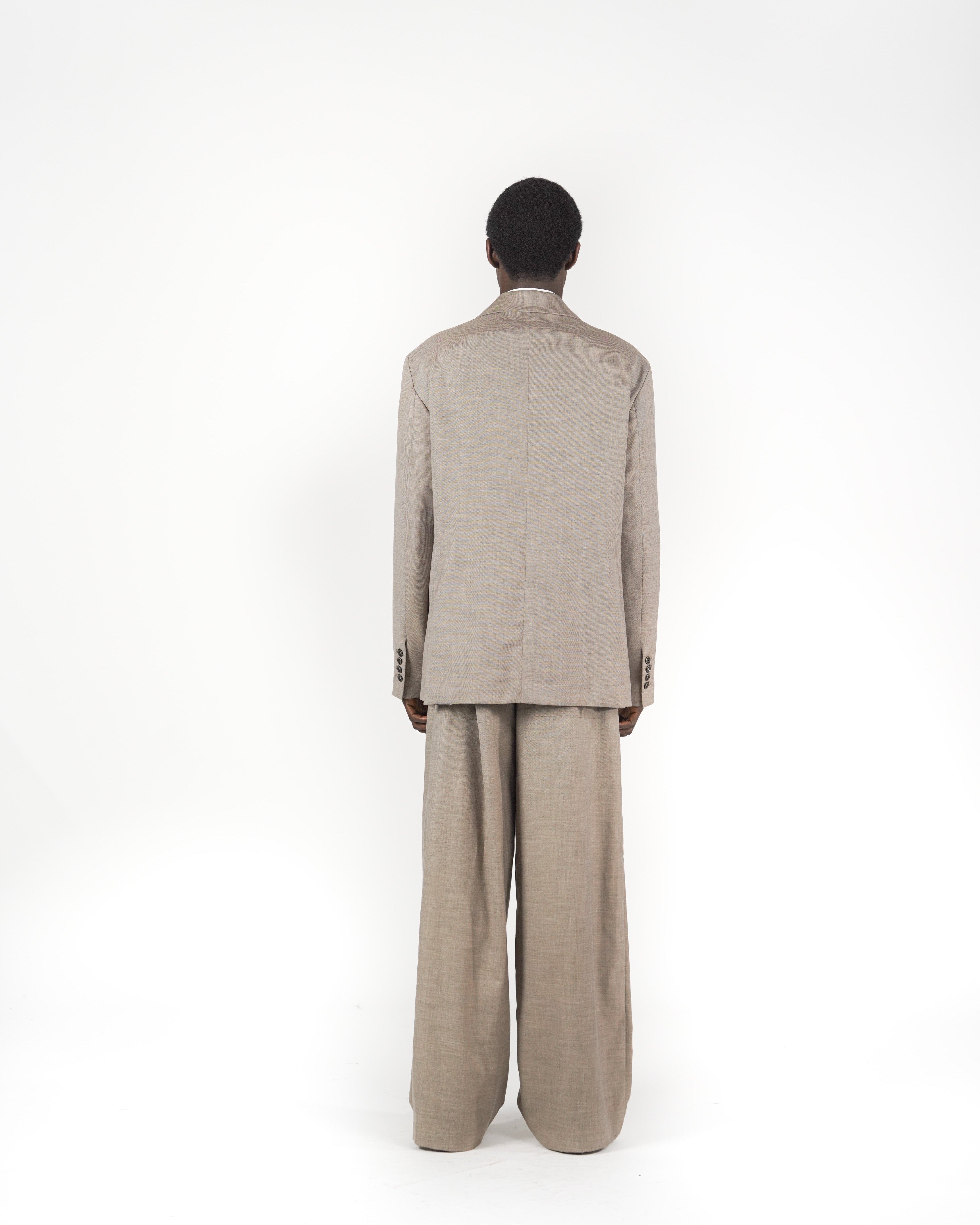 Giacca monopetto melange beige