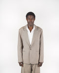 Giacca monopetto melange beige