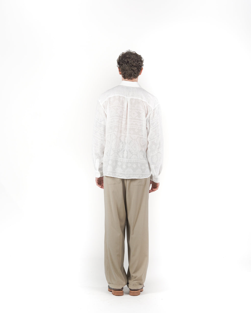 Pantalone loose fit beige