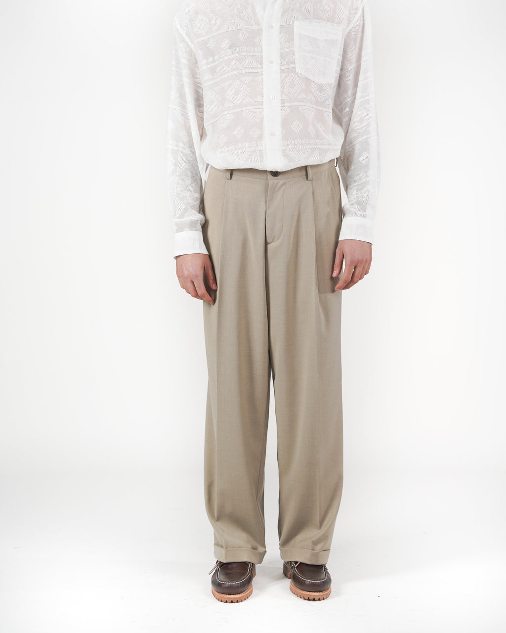 Pantalone loose fit beige