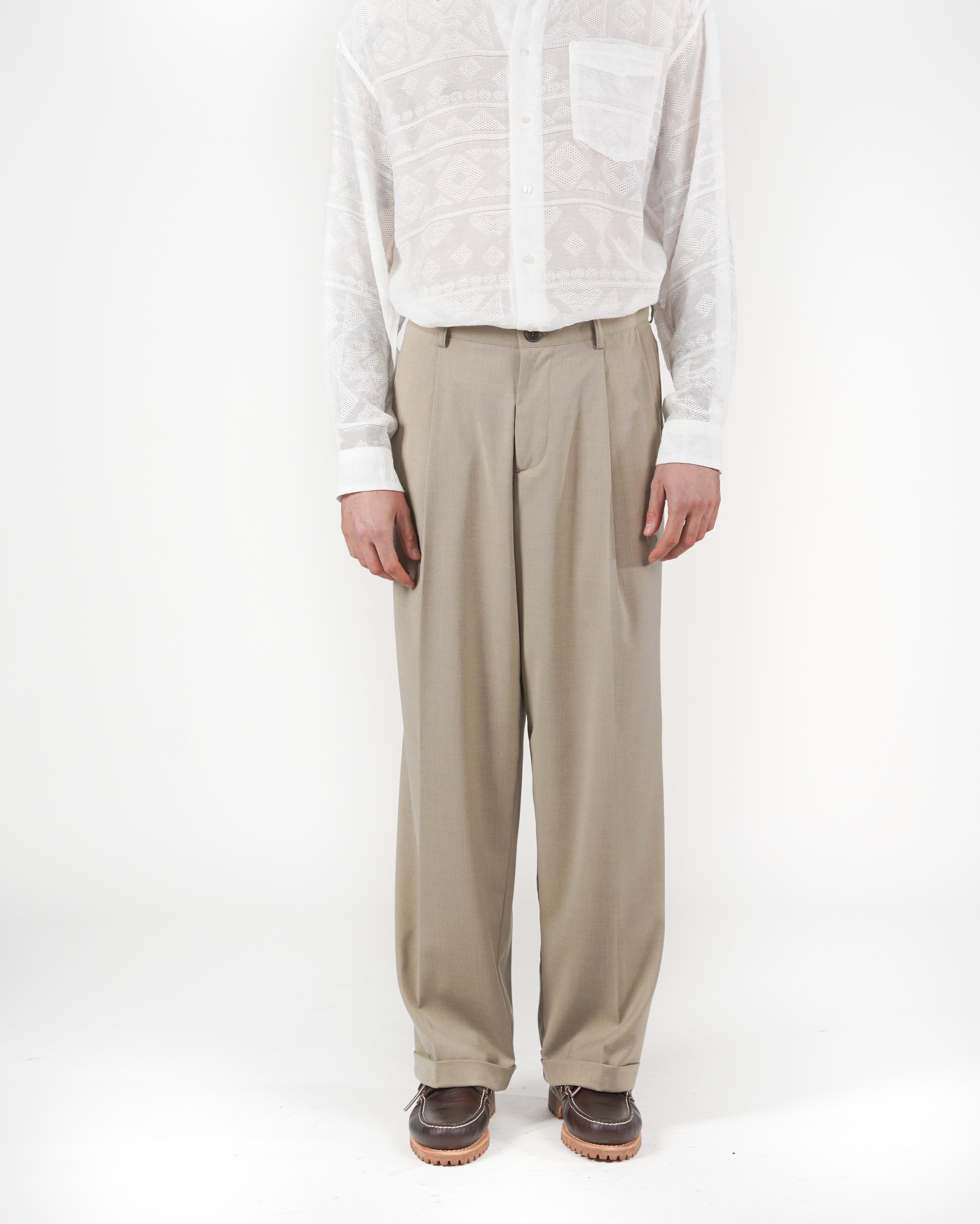 Pantalone loose fit beige