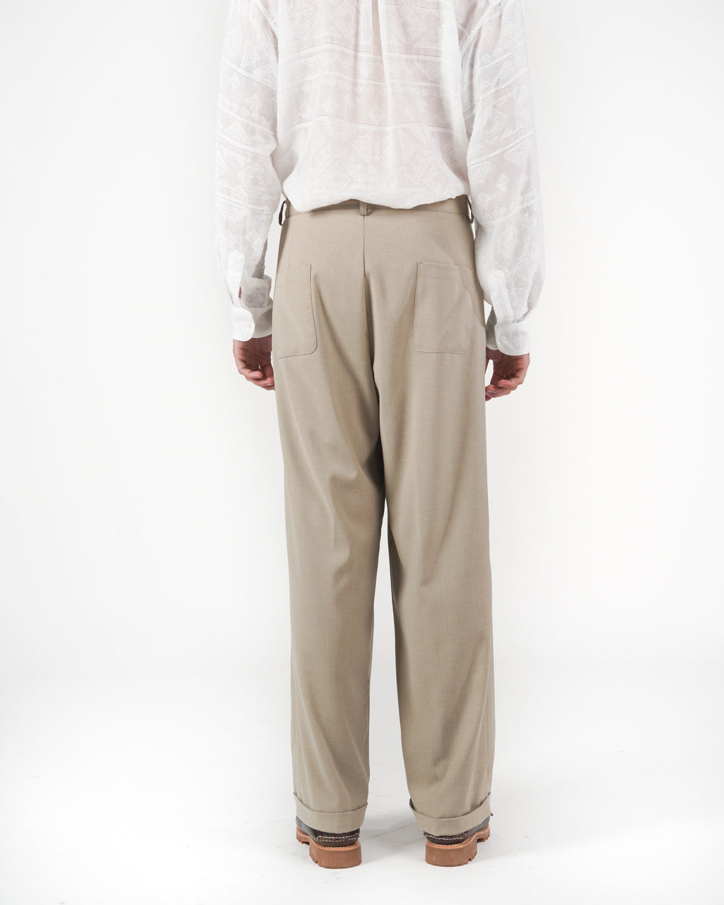 Pantalone loose fit beige