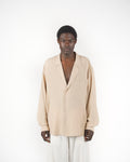 Camicia scollata beige