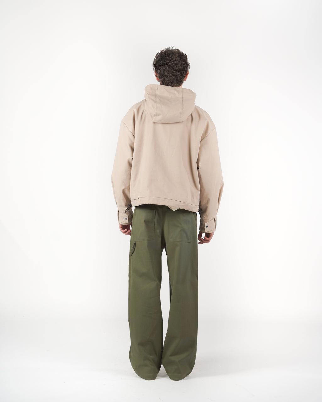 Giacca beige con cappuccio