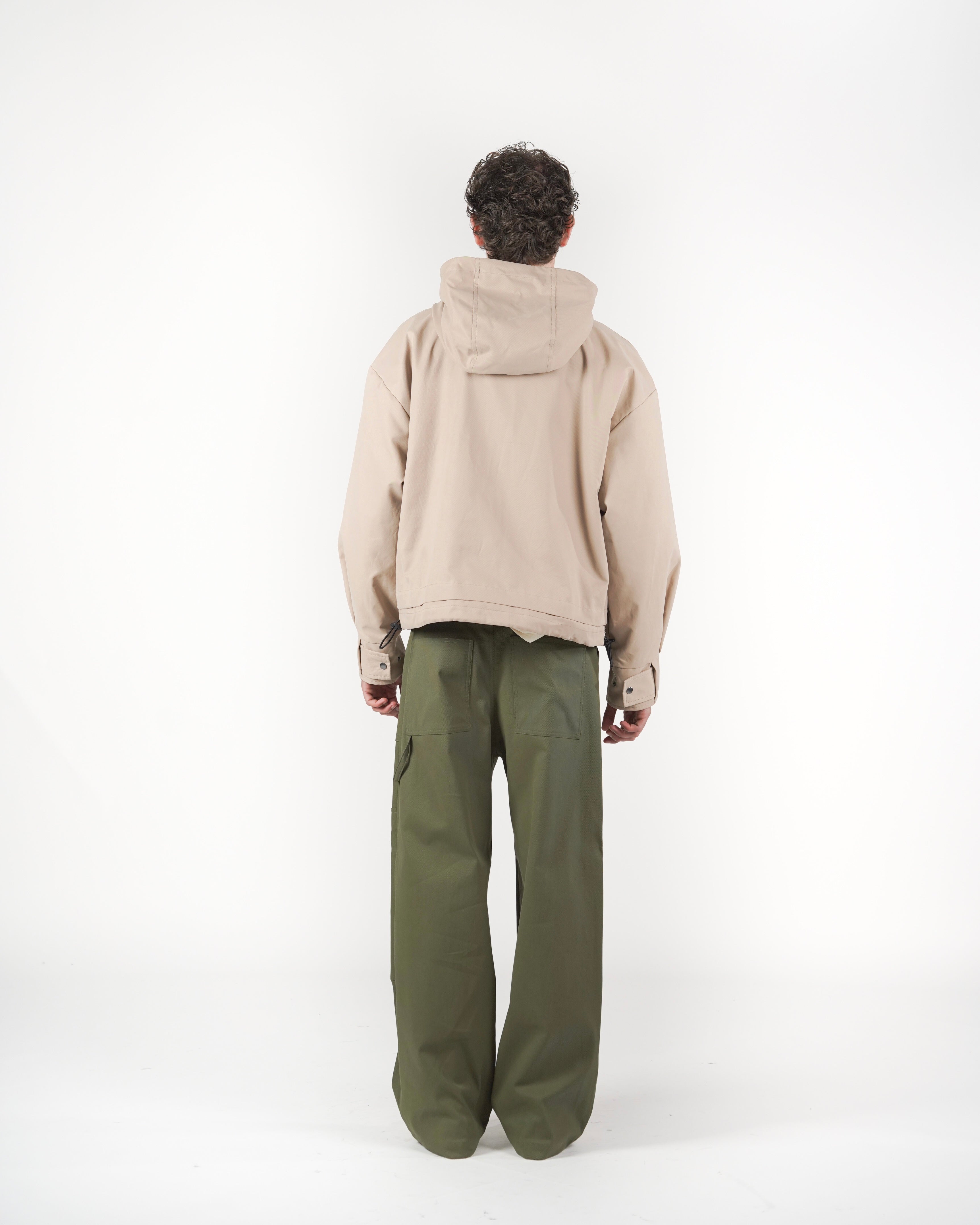 Giacca beige con cappuccio