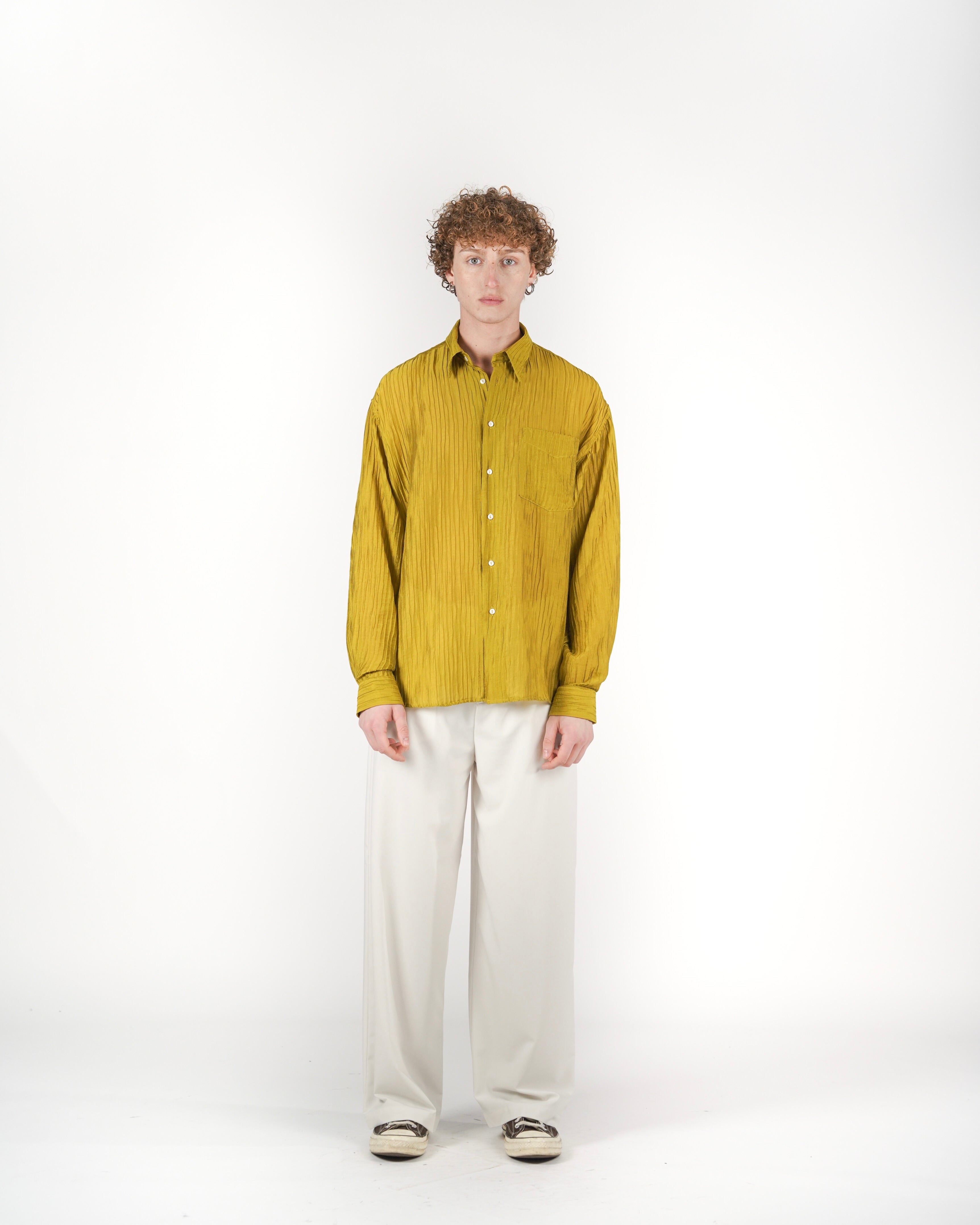 Camicia plissé lime
