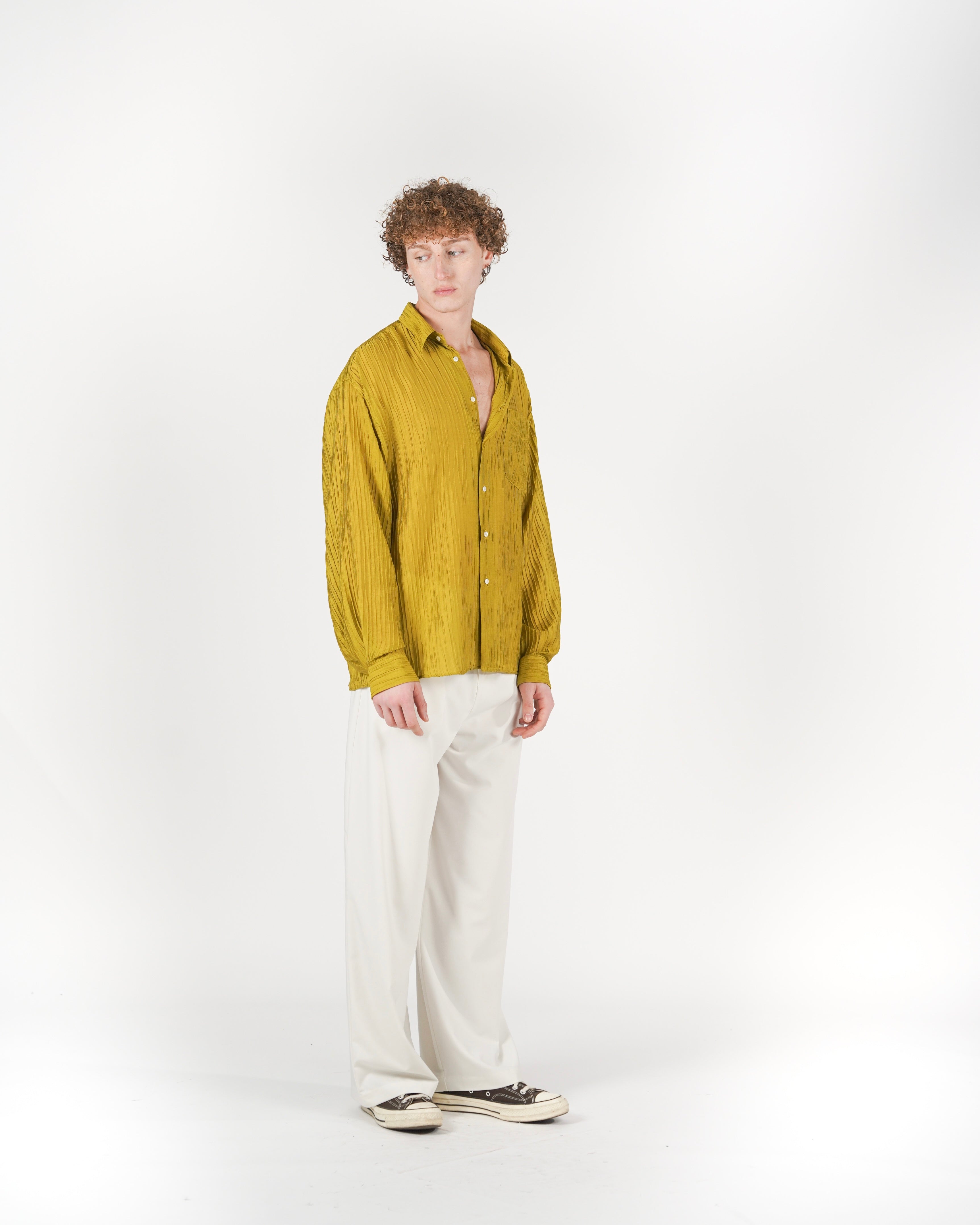 Camicia plissé lime