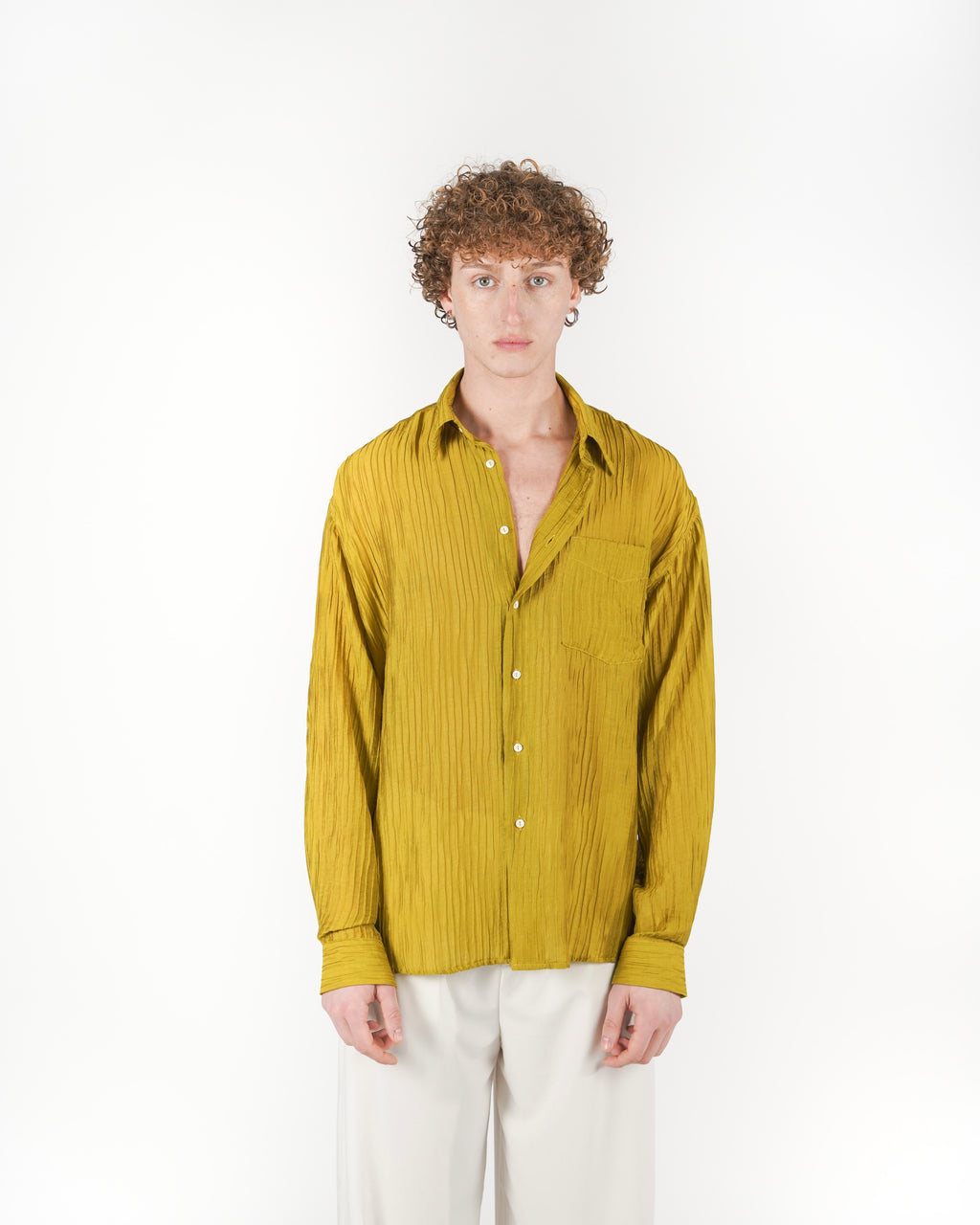 Camicia plissé lime