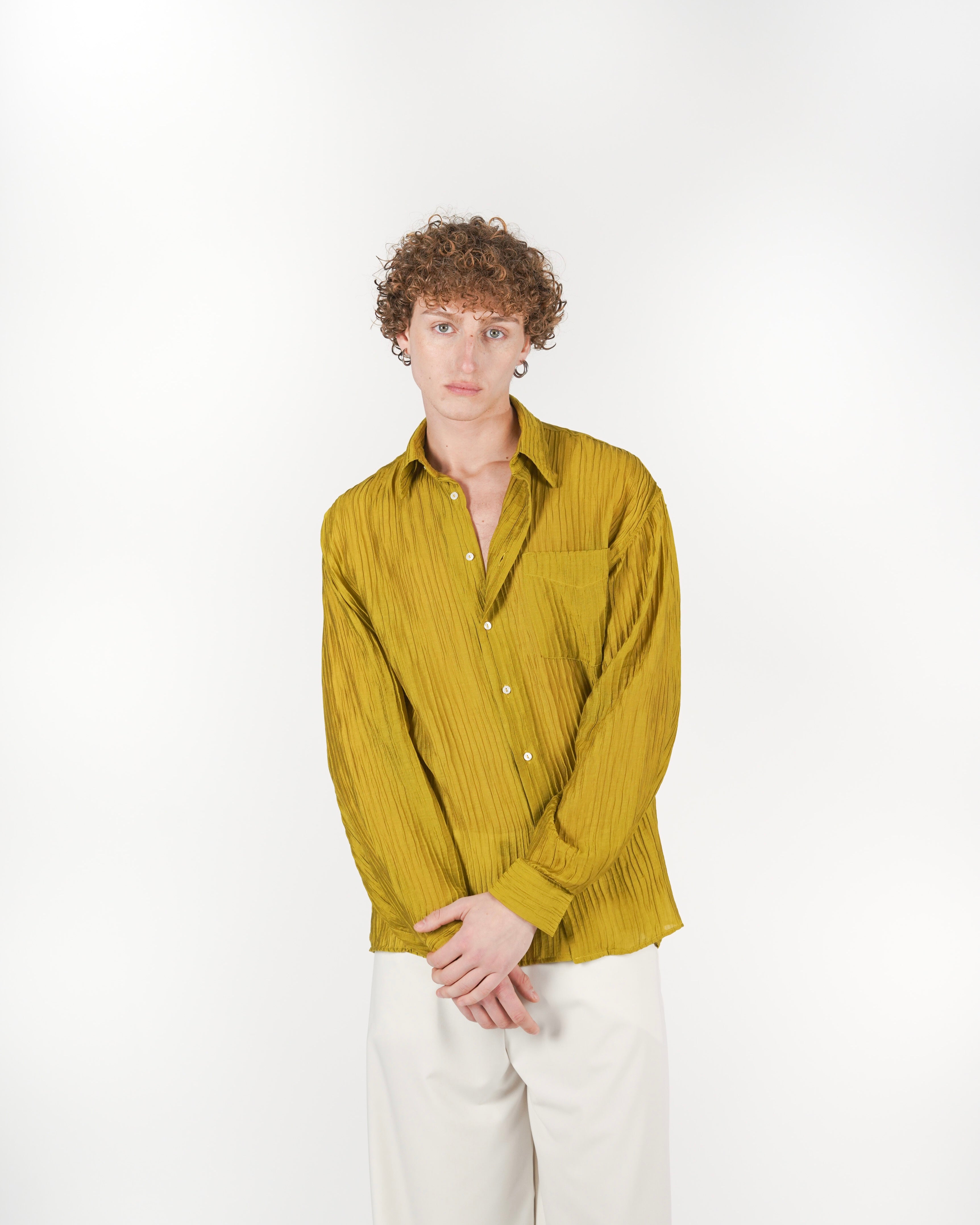 Camicia plissé lime