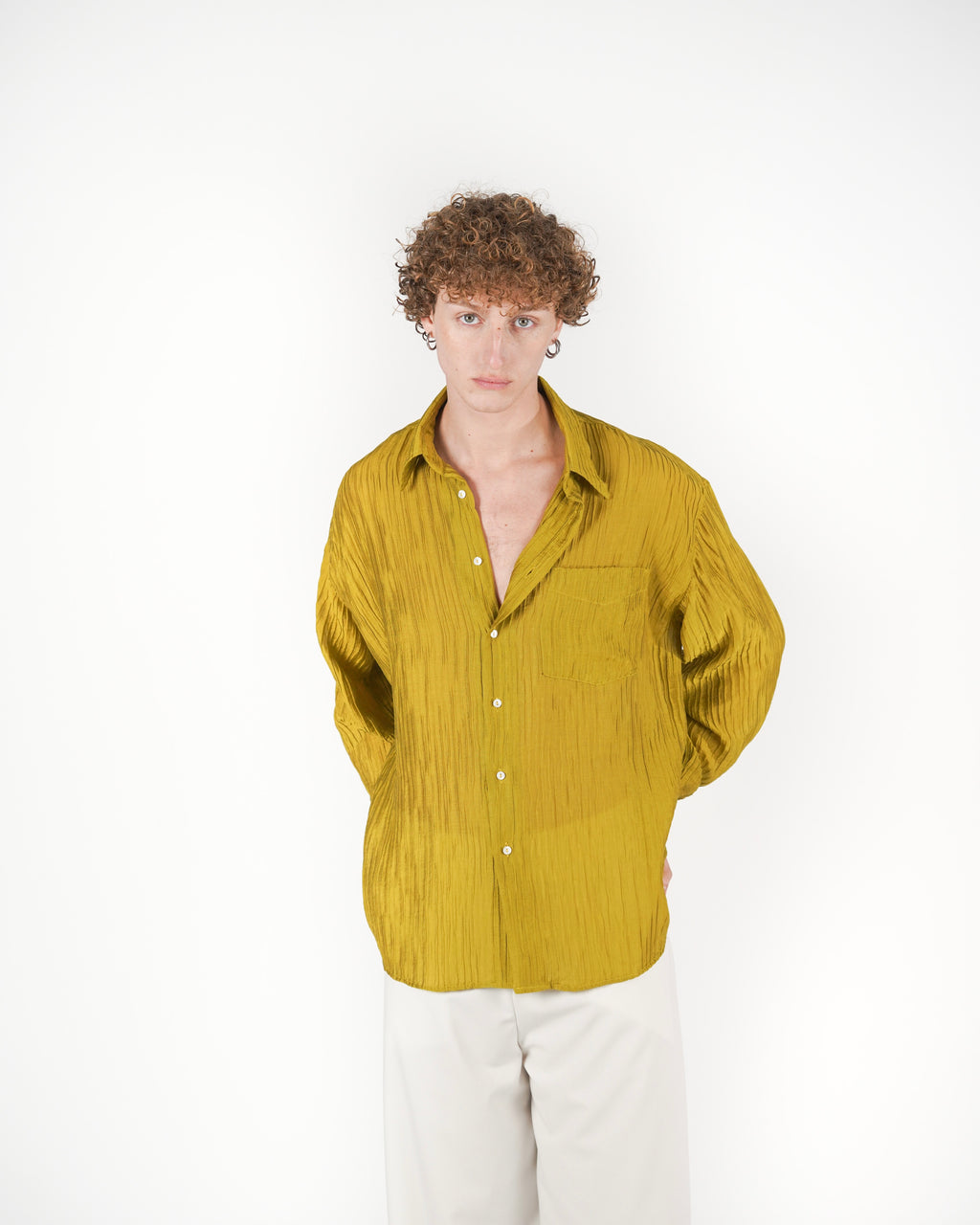 Camicia plissé lime