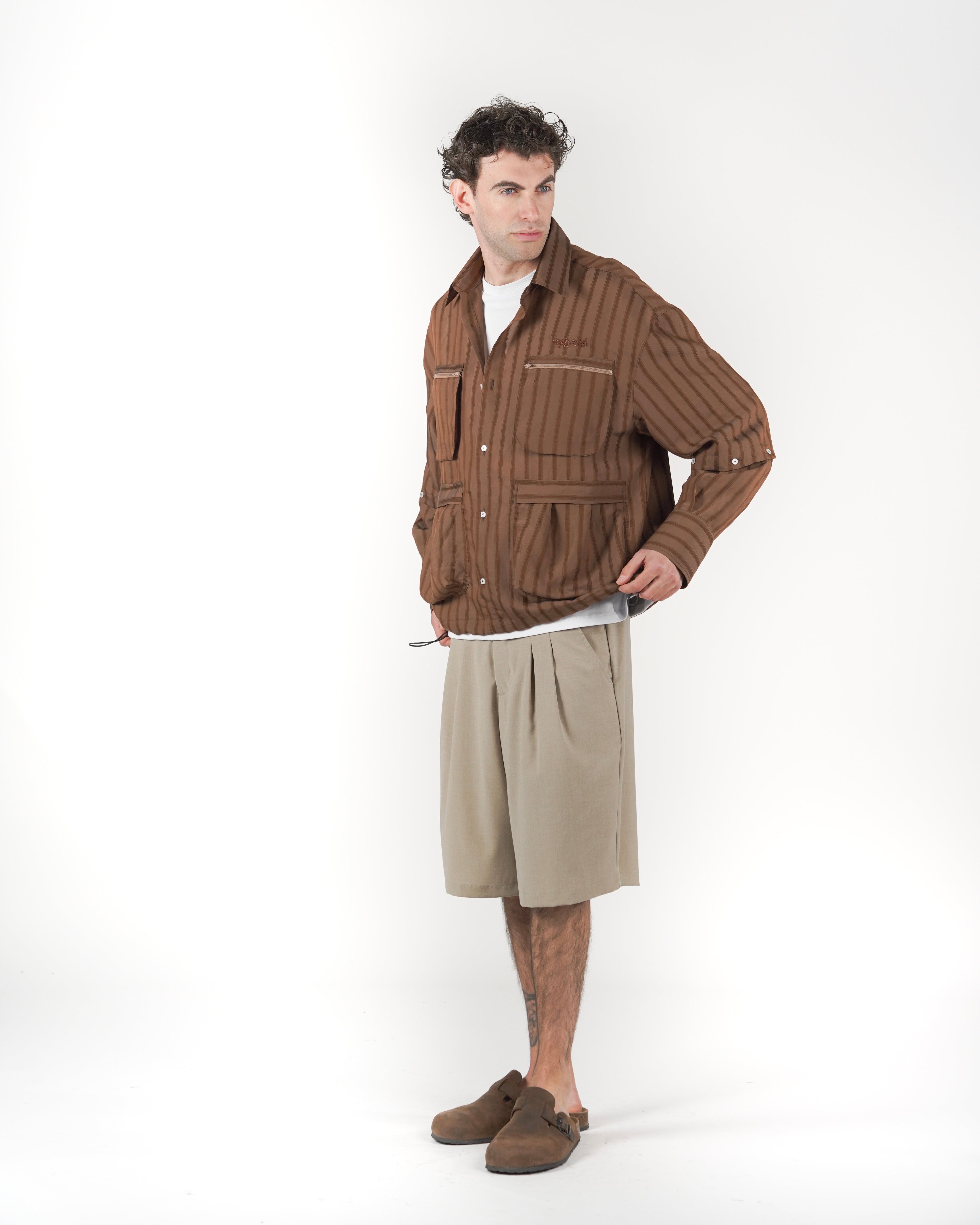 Camicia 2IN1 gessato moro