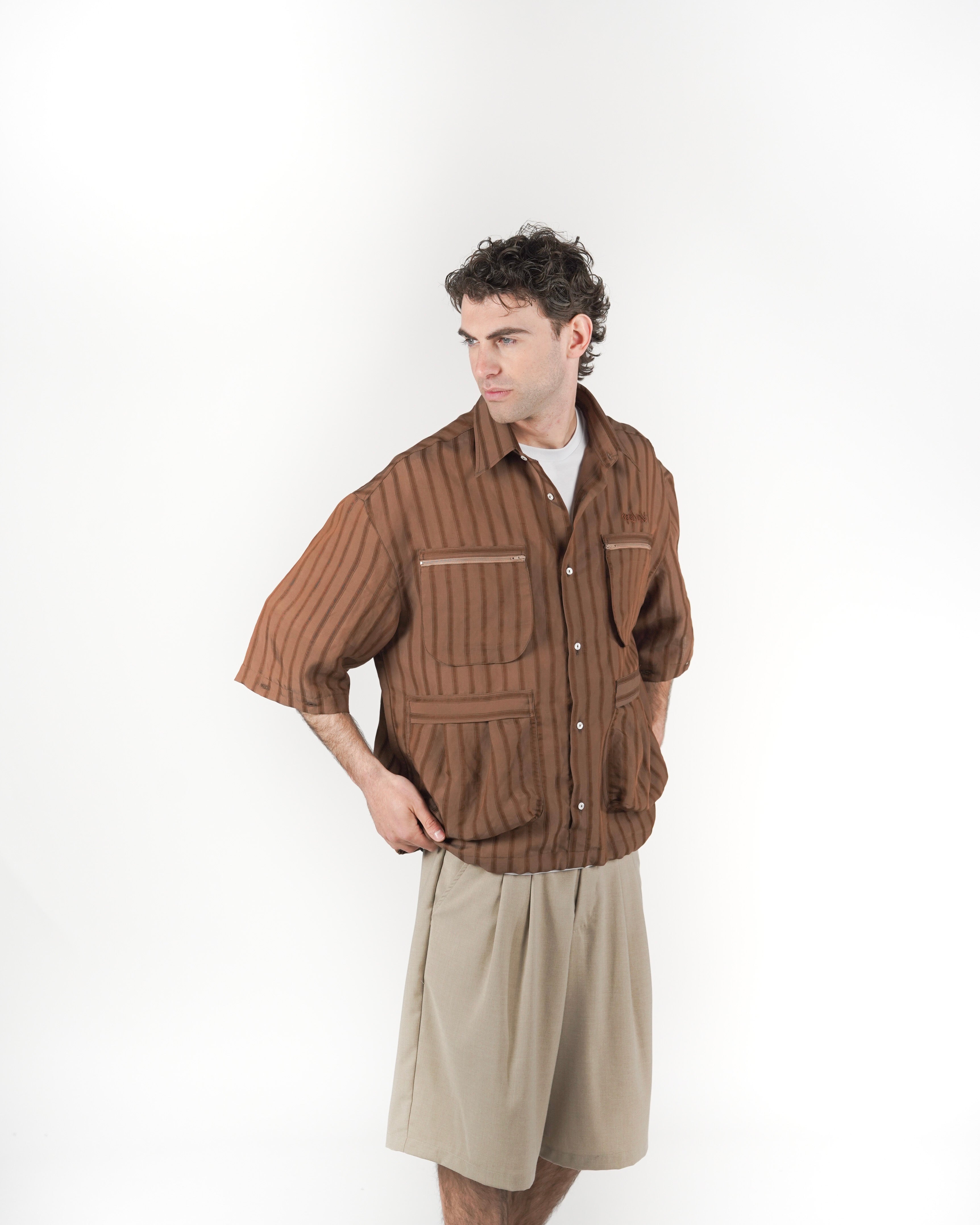 Camicia 2IN1 gessato moro