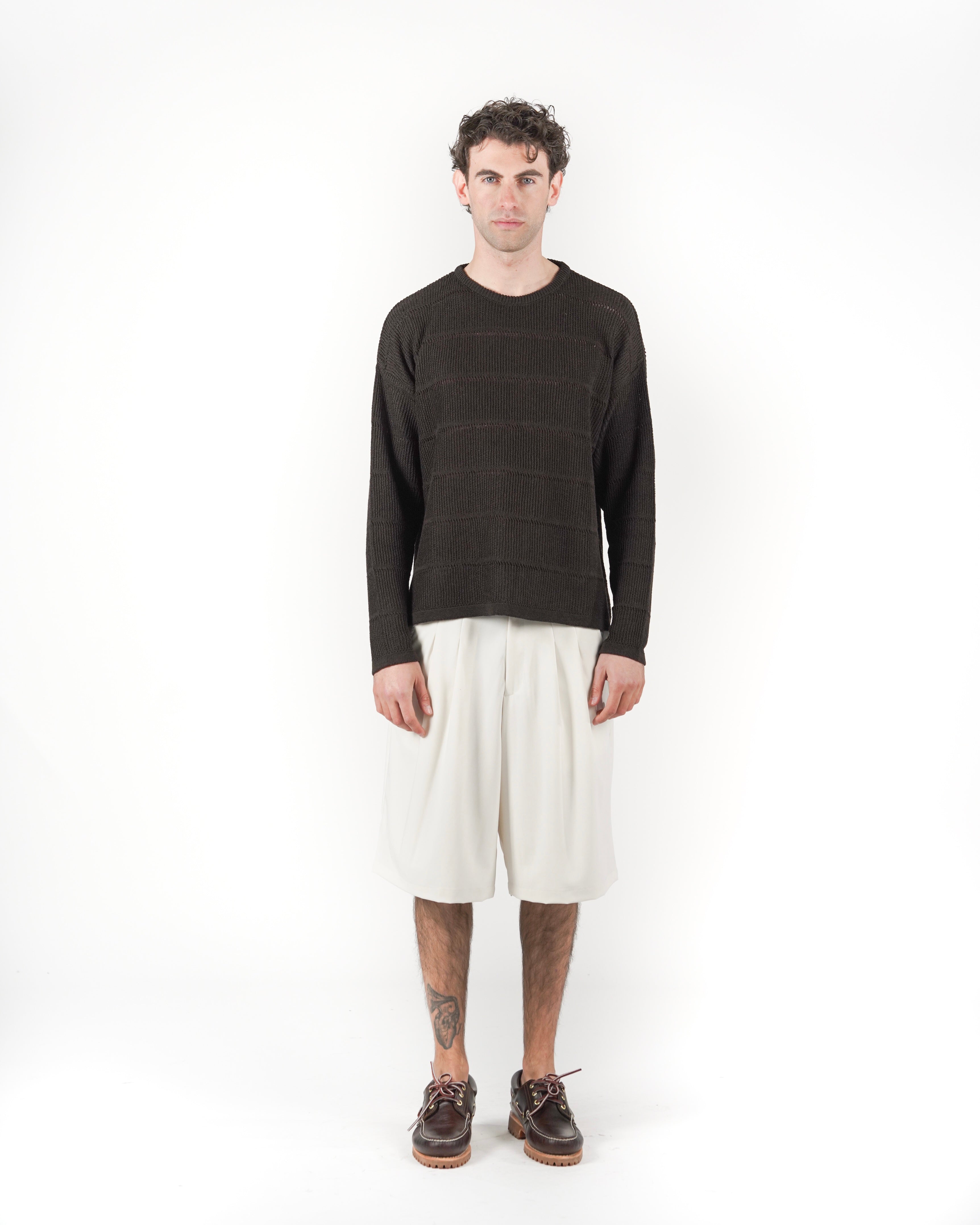 Longsleeve in maglia marrone