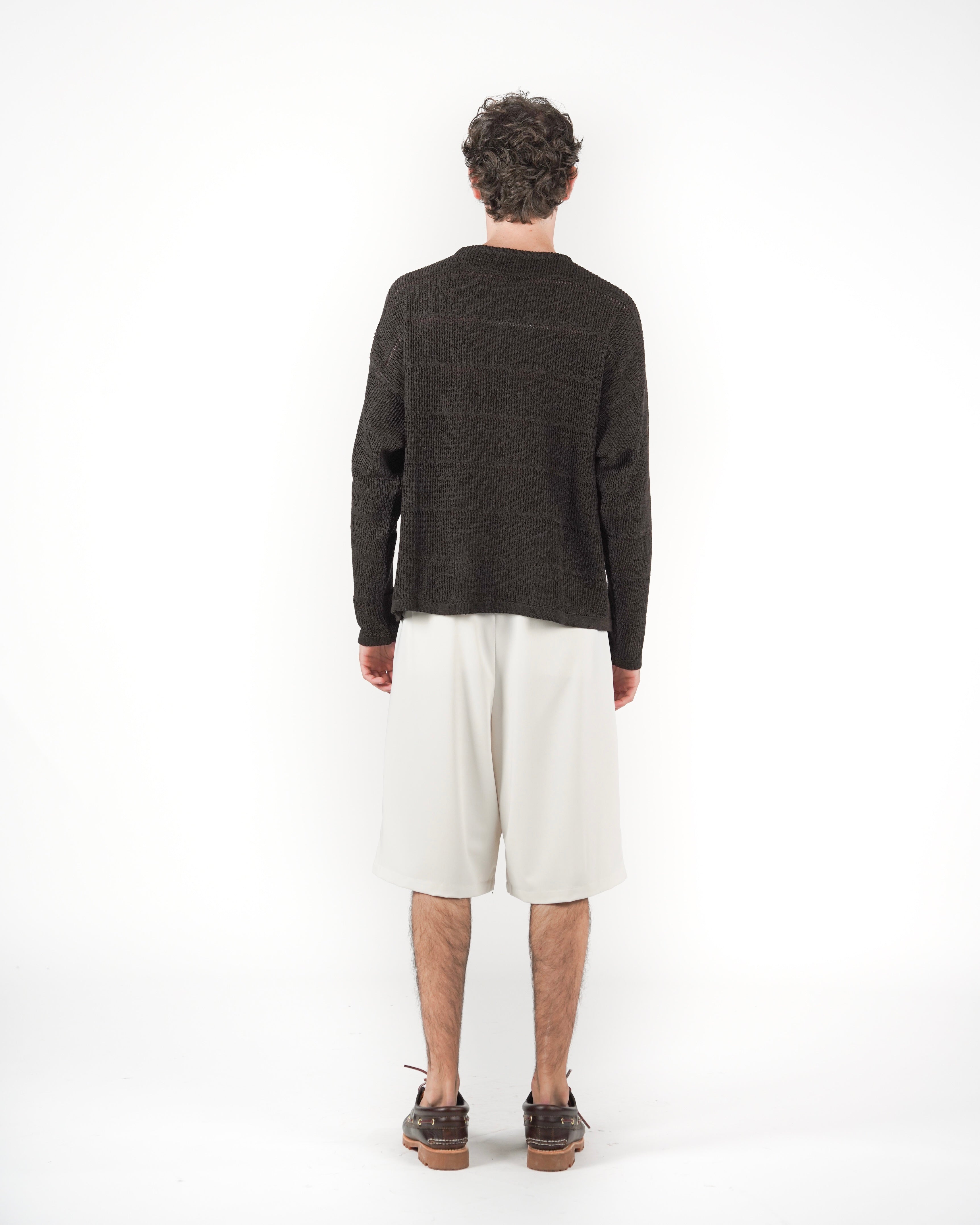 Longsleeve in maglia marrone