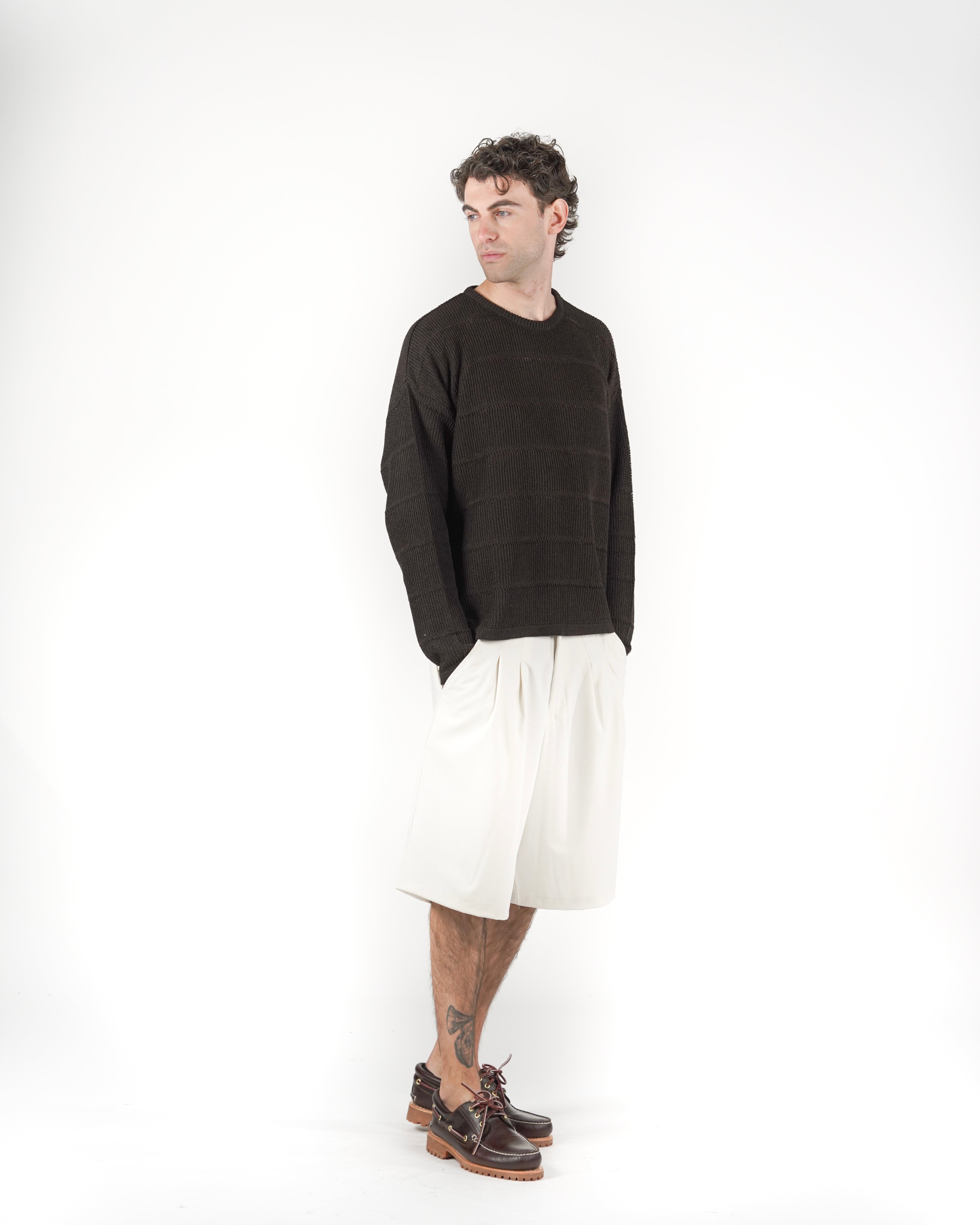Longsleeve in maglia marrone