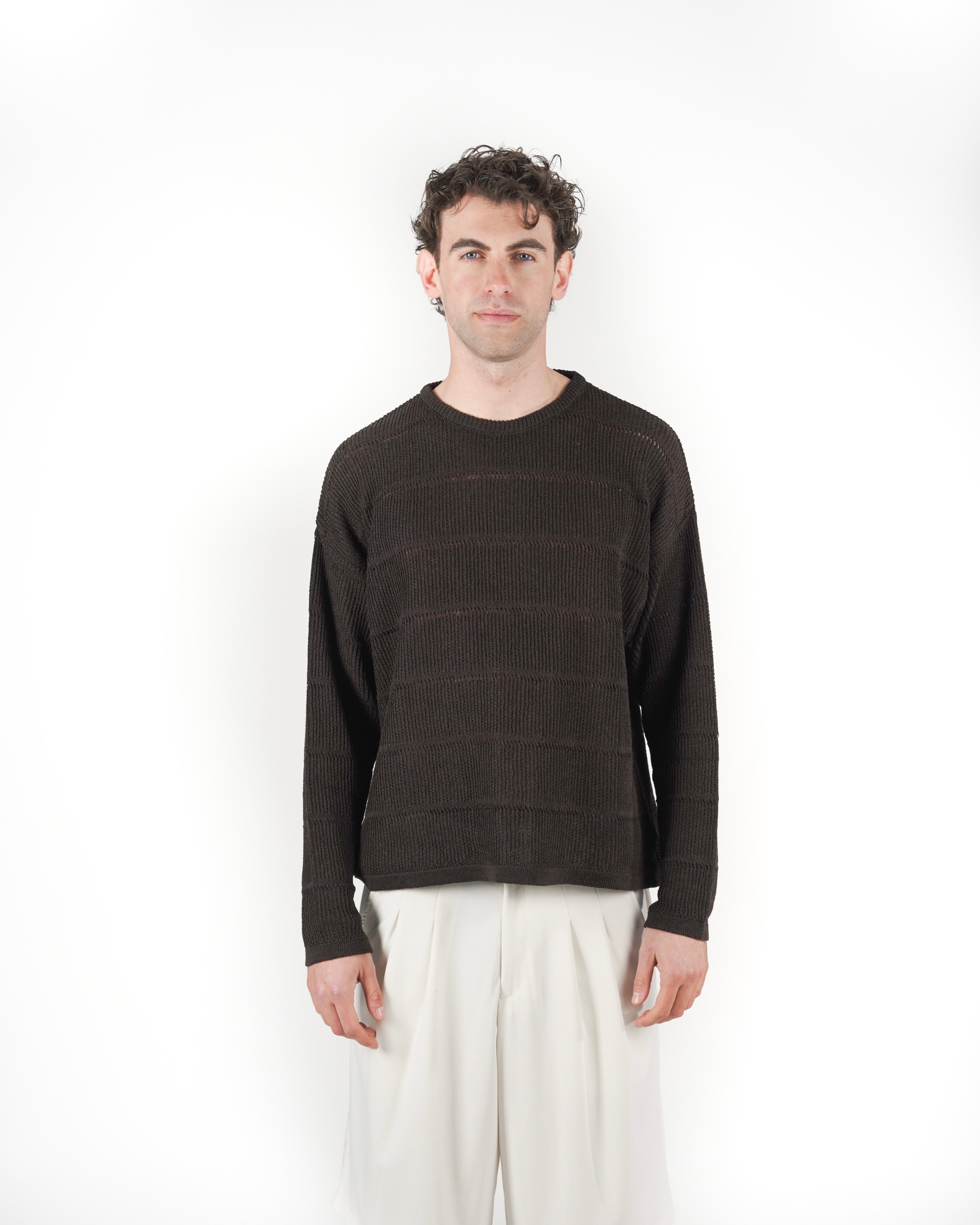 Longsleeve in maglia marrone
