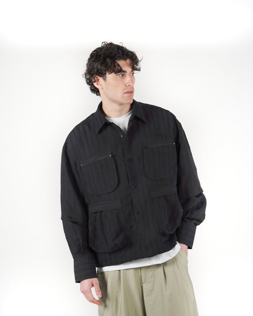 Camicia 2IN1 gessato nero