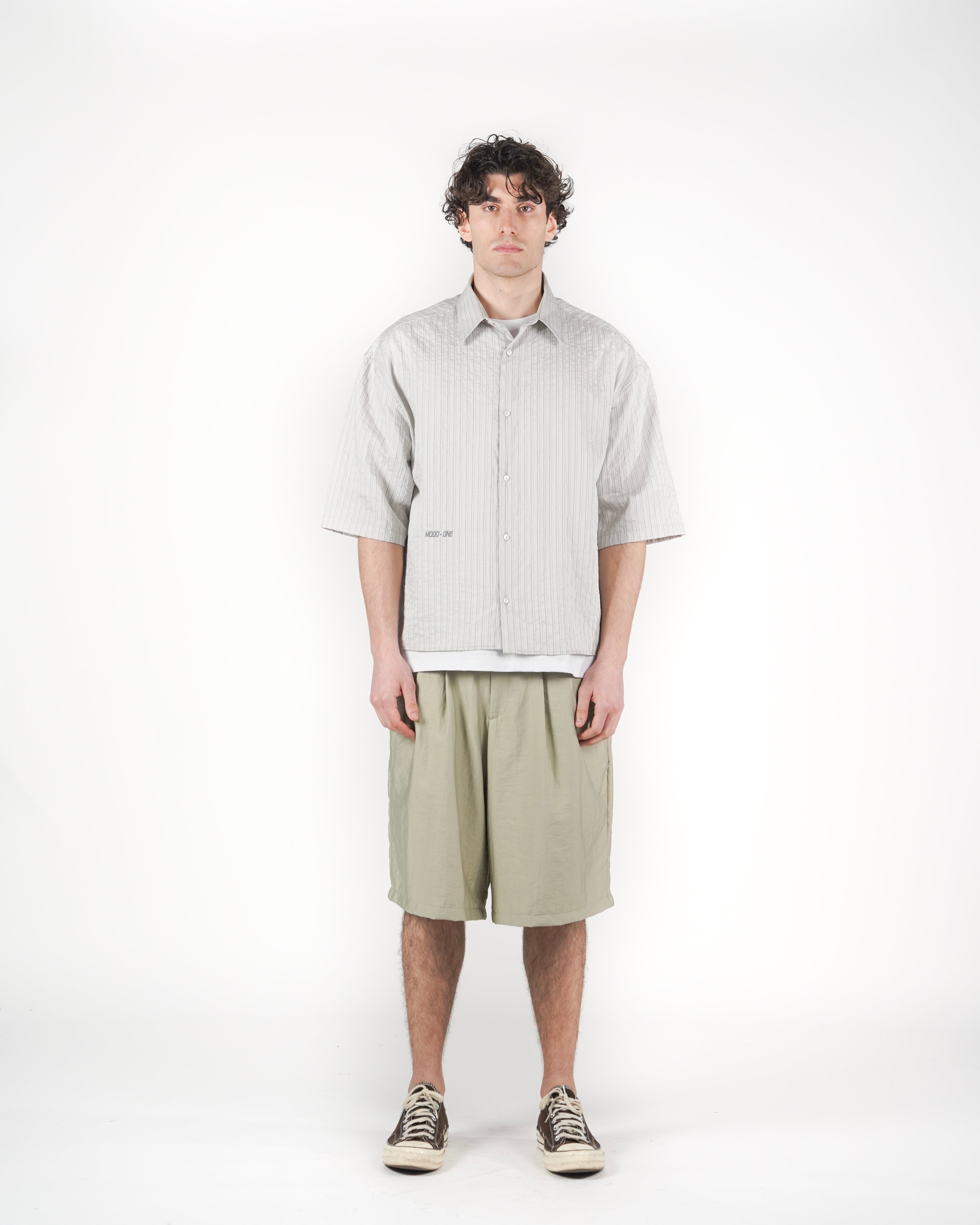 Camicia boxy M/C grigia