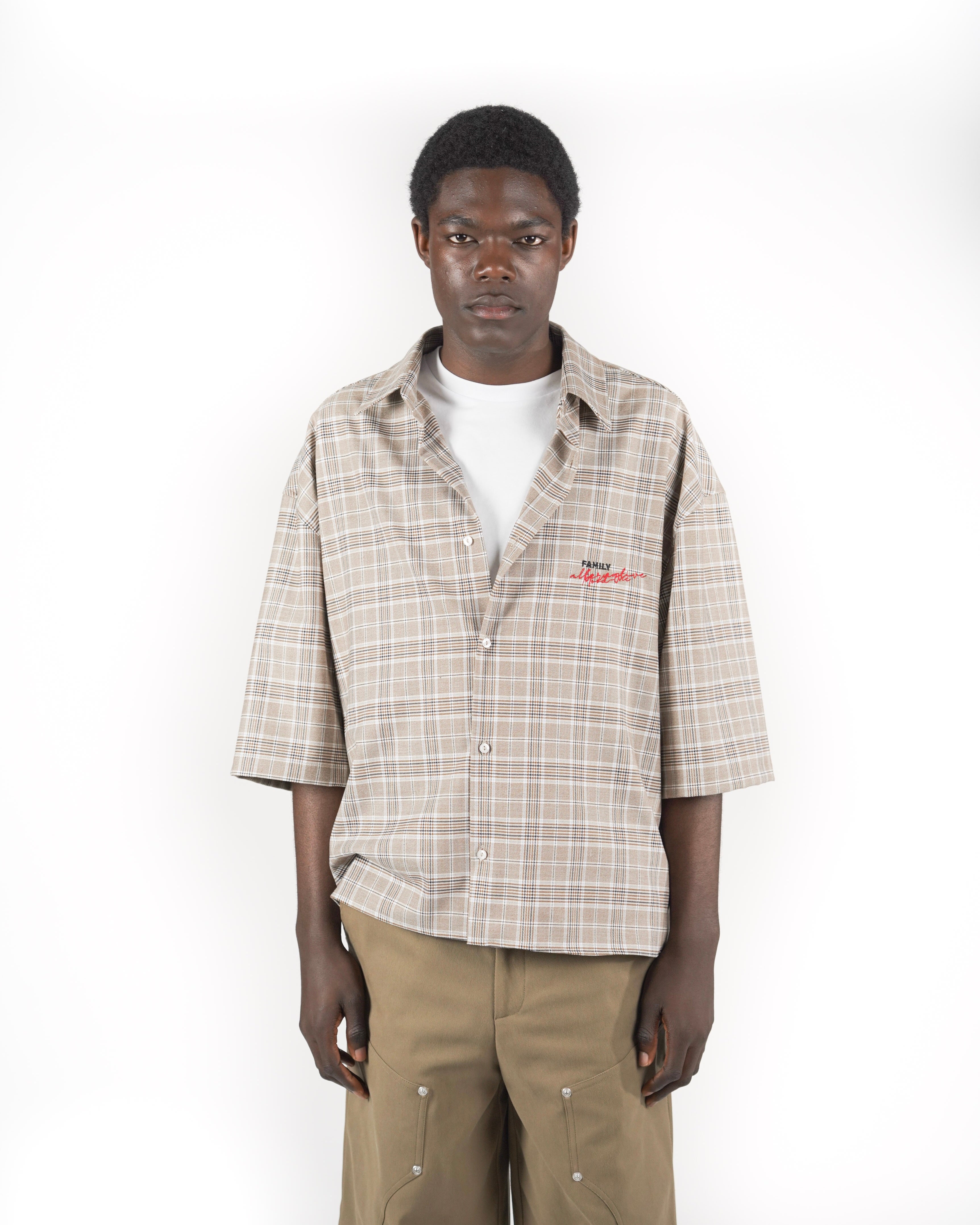 Camicia tartan M/C moro