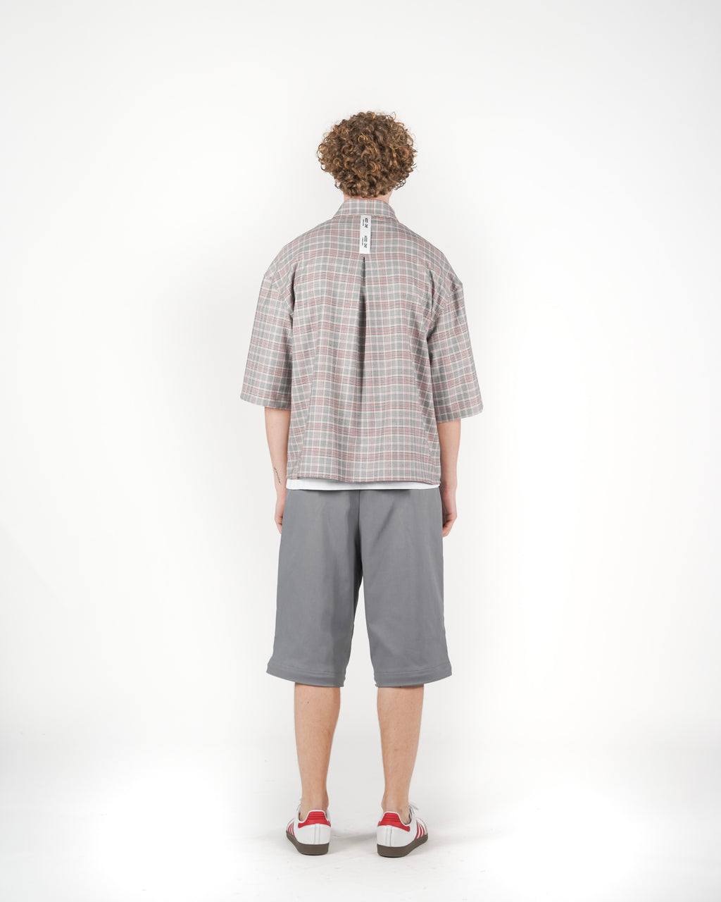 Camicia tartan M/C grigio
