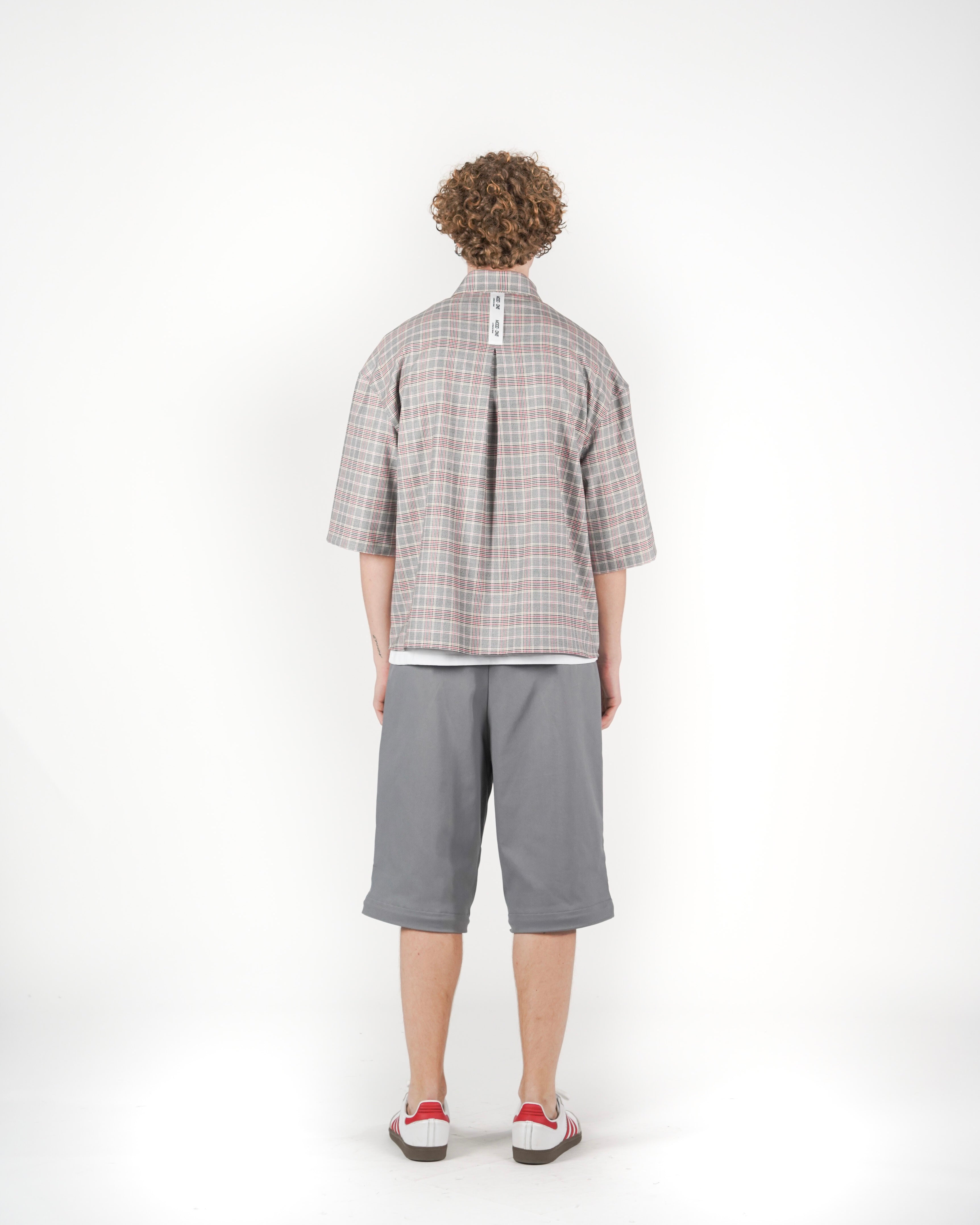 Camicia tartan M/C grigio