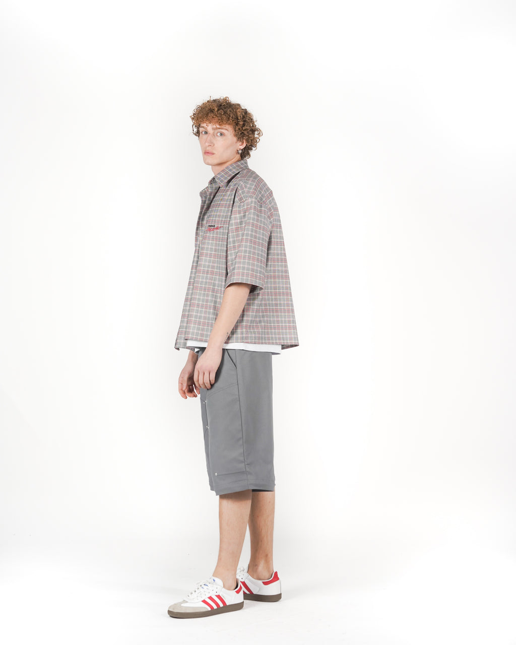 Camicia tartan M/C grigio