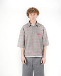 Camicia tartan M/C grigio