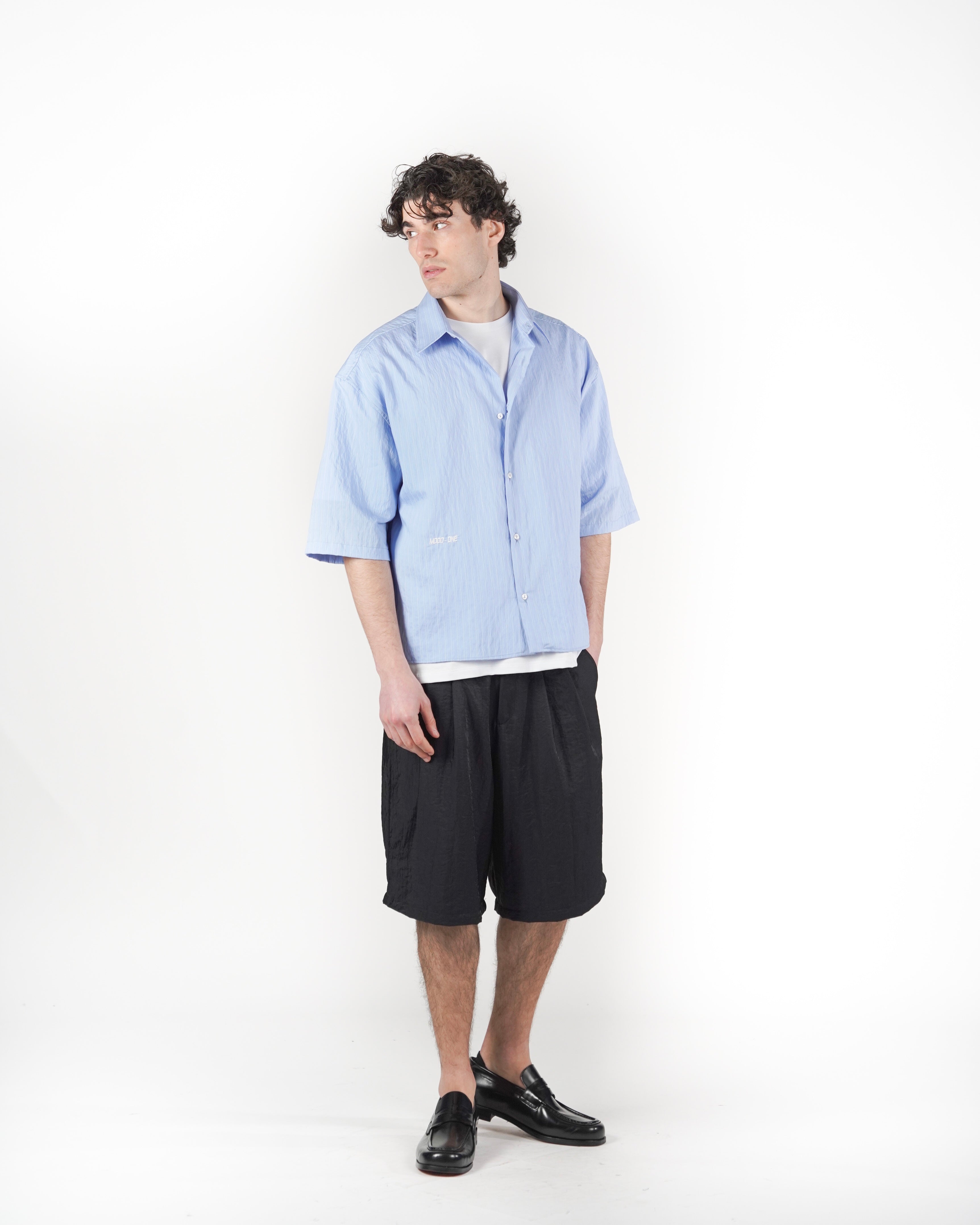 Camicia boxy M/C celeste