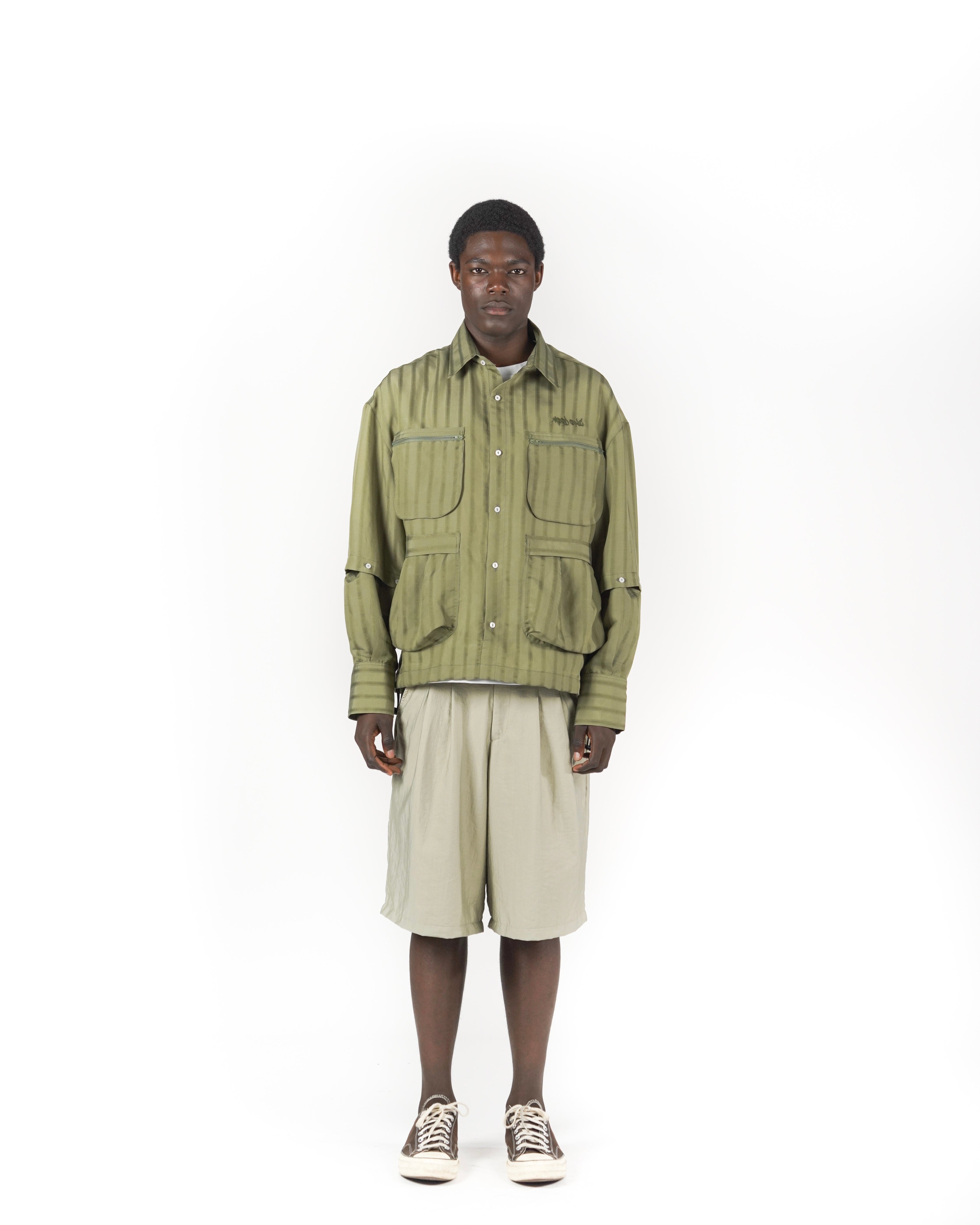 Camicia 2IN1 gessato verde