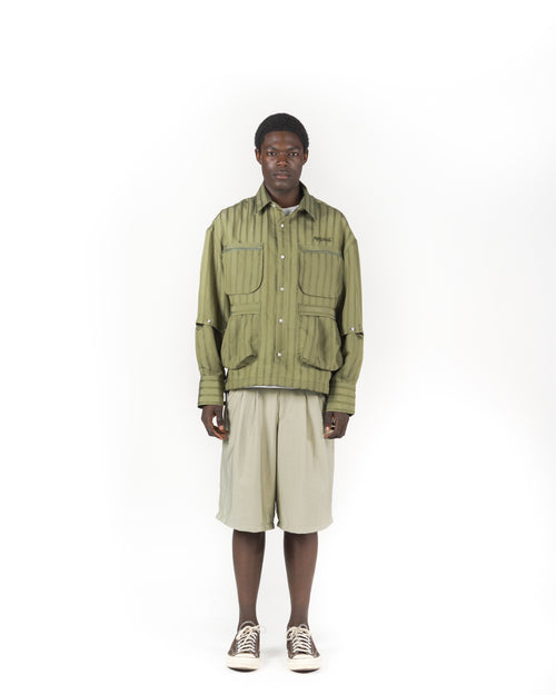 Camicia 2IN1 gessato verde
