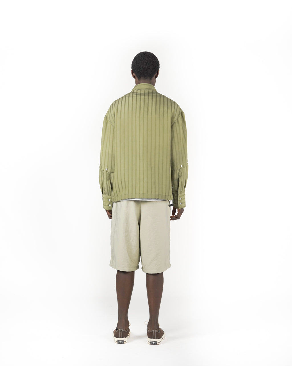 Camicia 2IN1 gessato verde