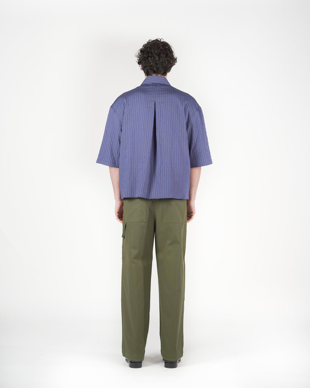 Camicia boxy M/C blu