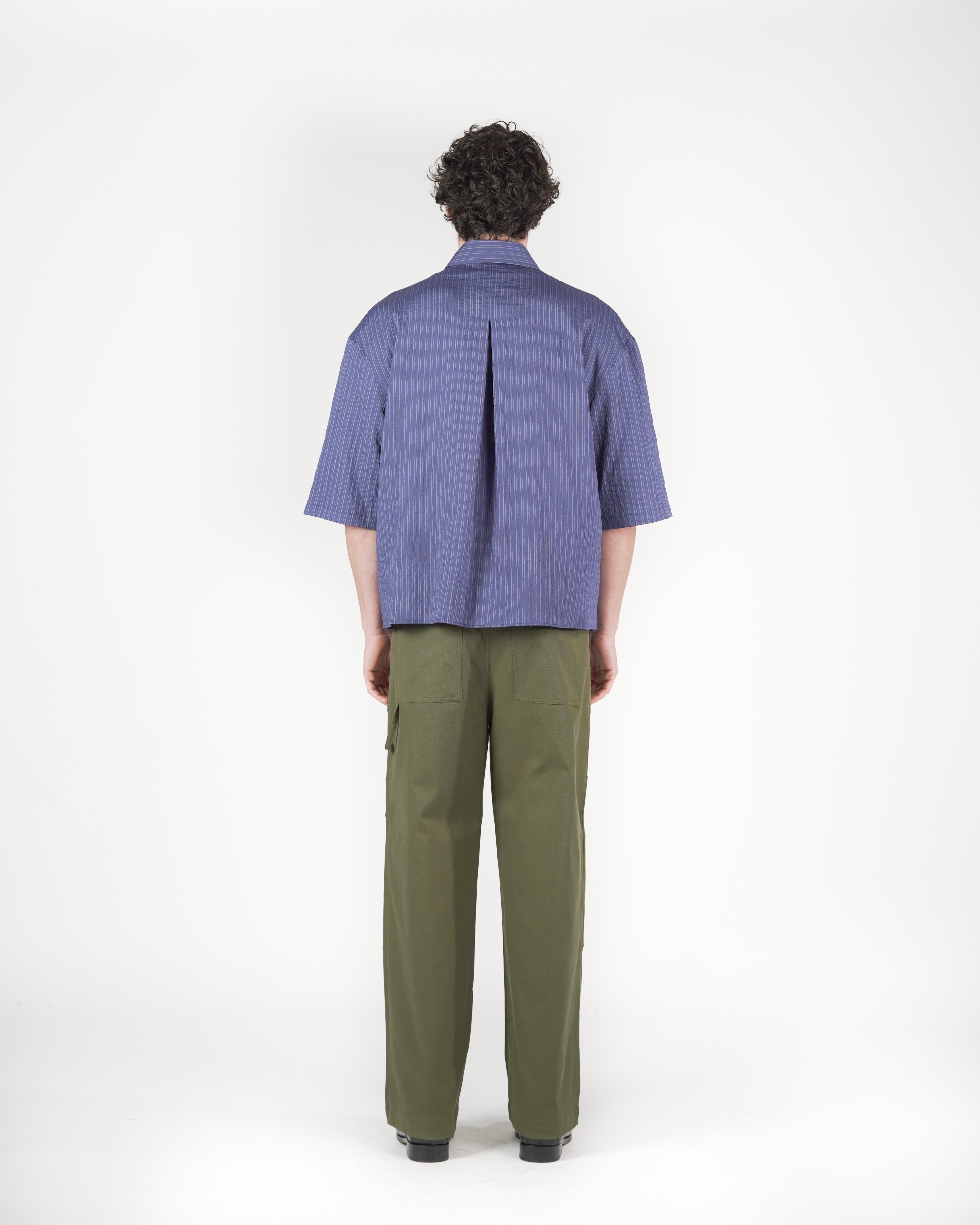 Camicia boxy M/C blu