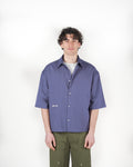 Camicia boxy M/C blu