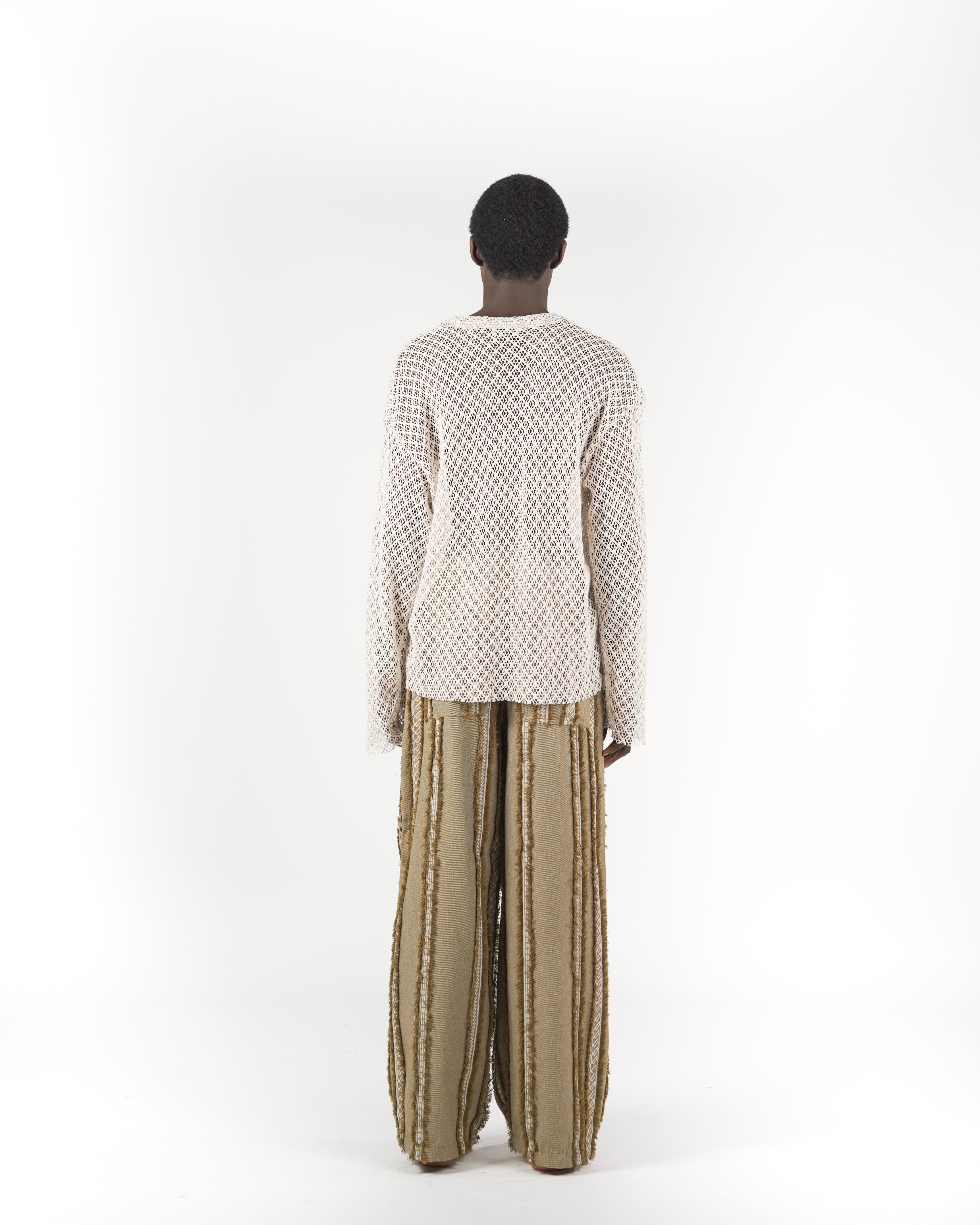 Longsleeve traforata bianca