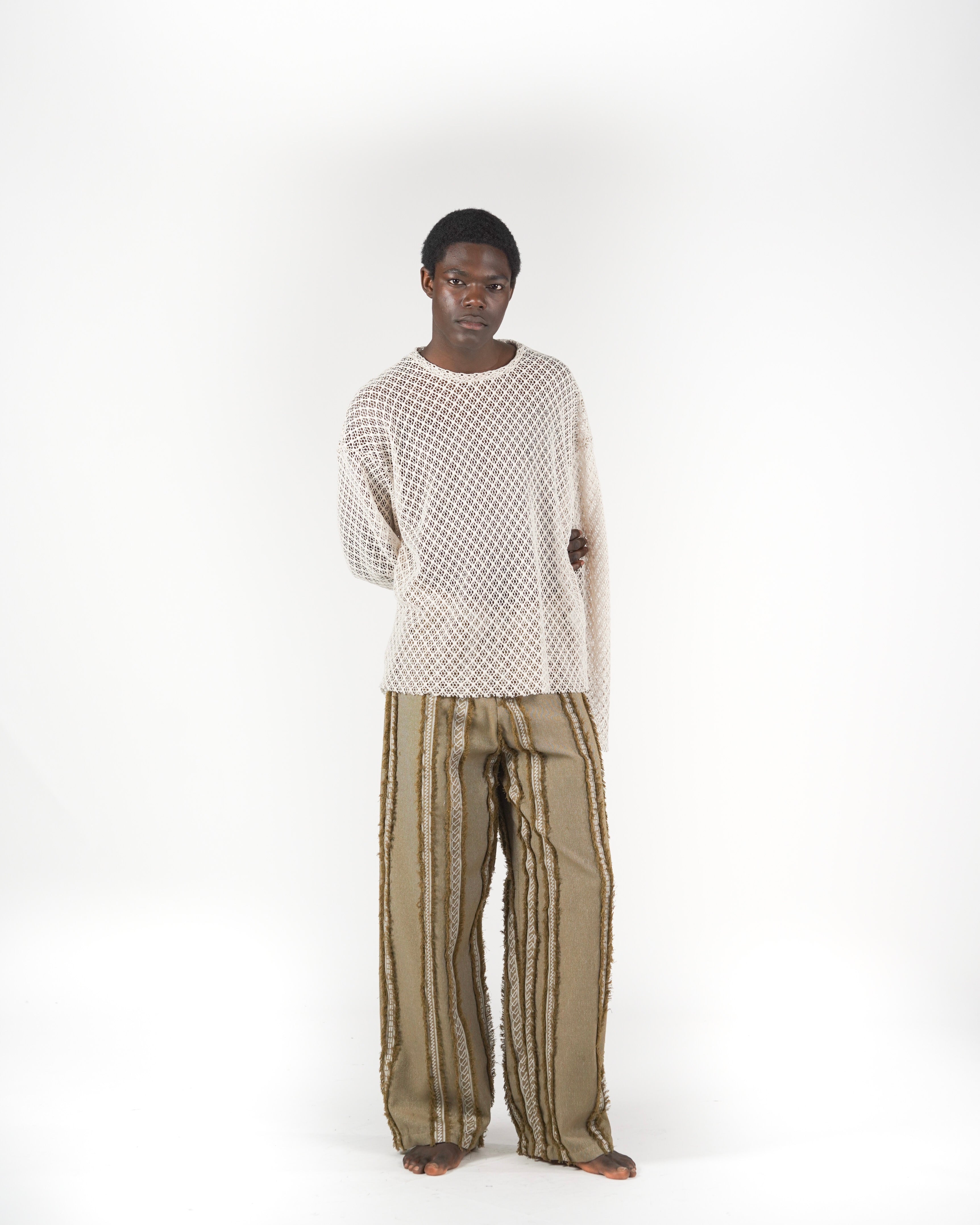 Pantalone frangiato verde