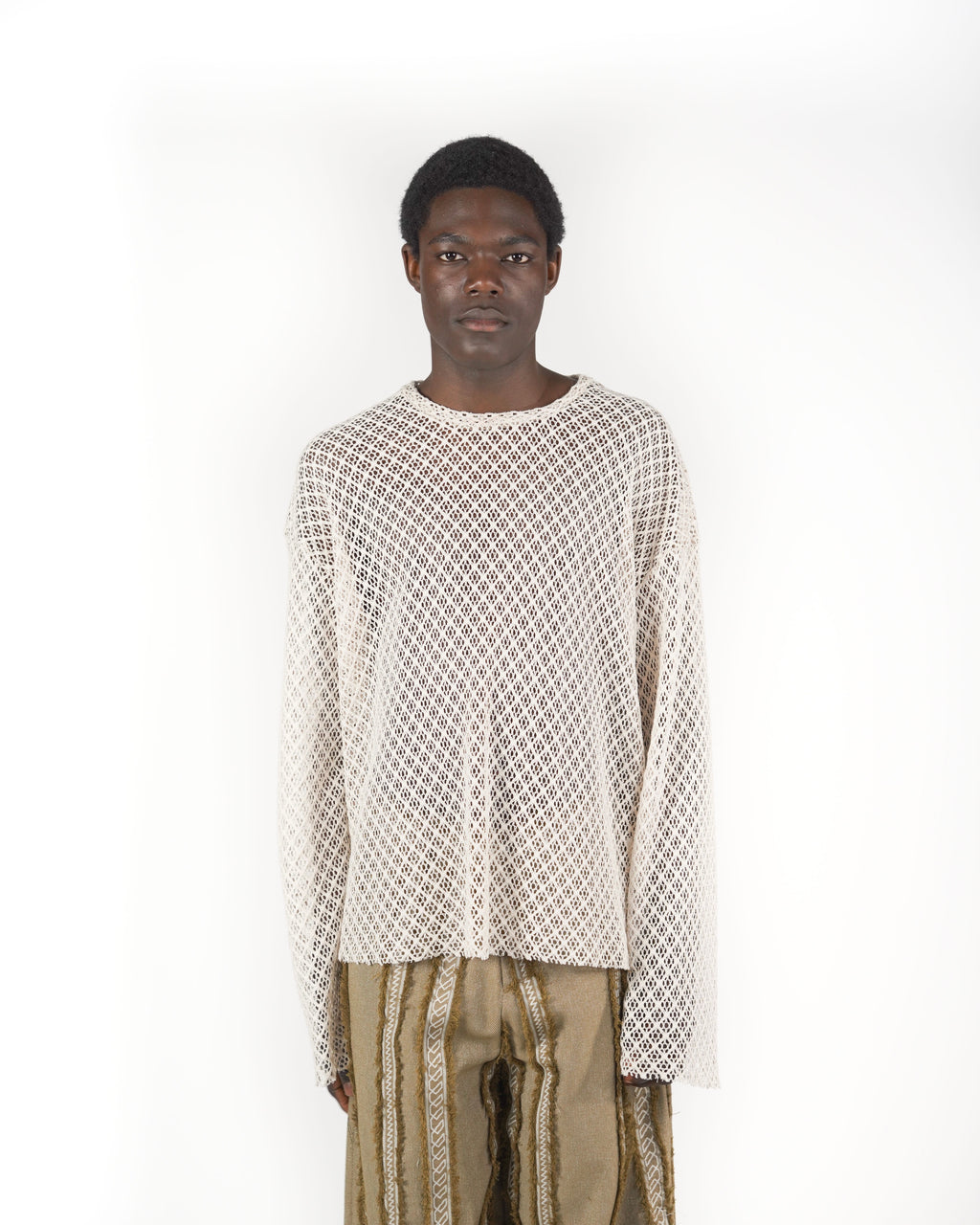 Longsleeve traforata bianca