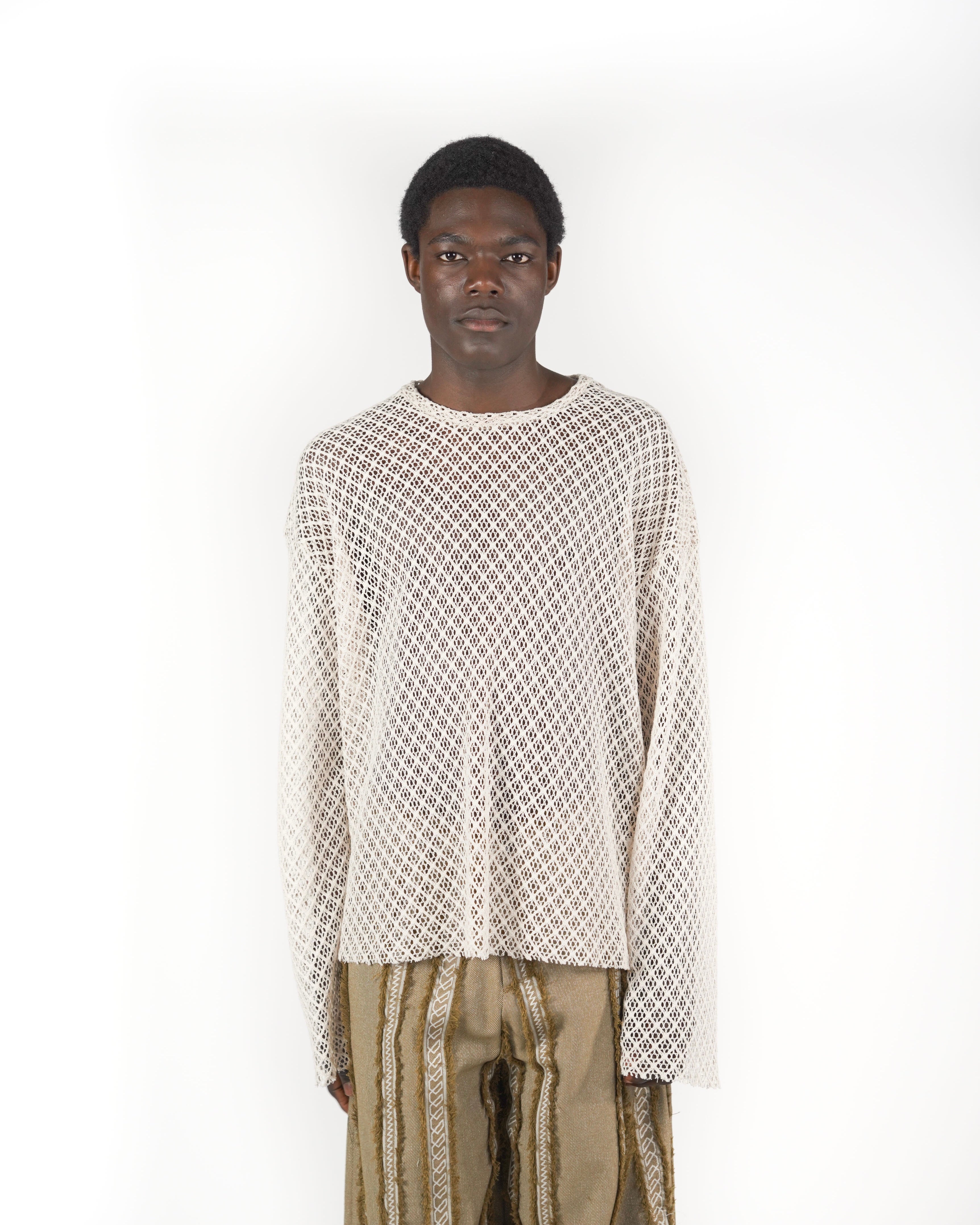 Longsleeve traforata bianca