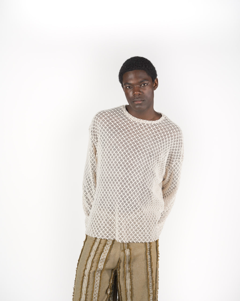 Longsleeve traforata bianca