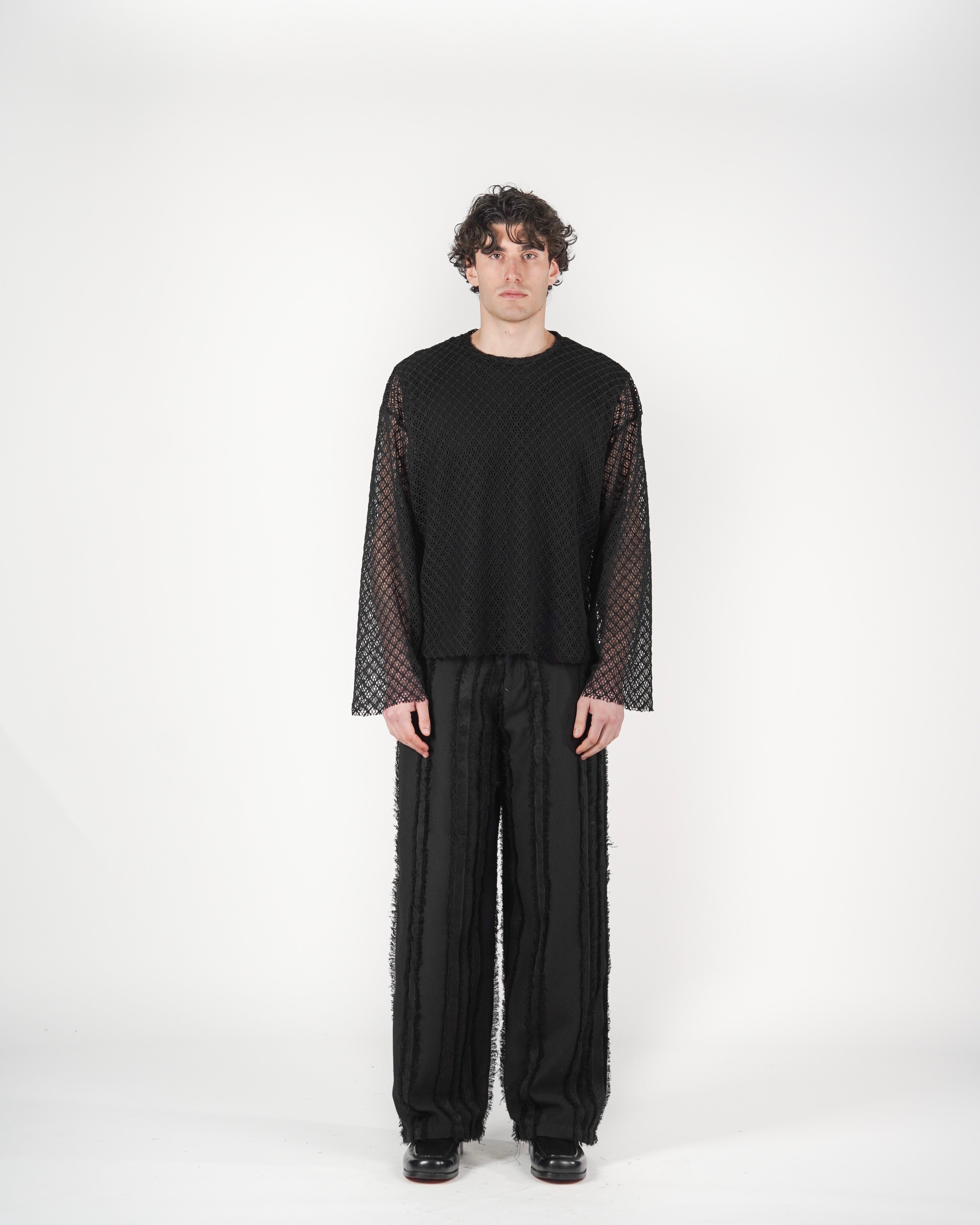 Longsleeve traforata nera