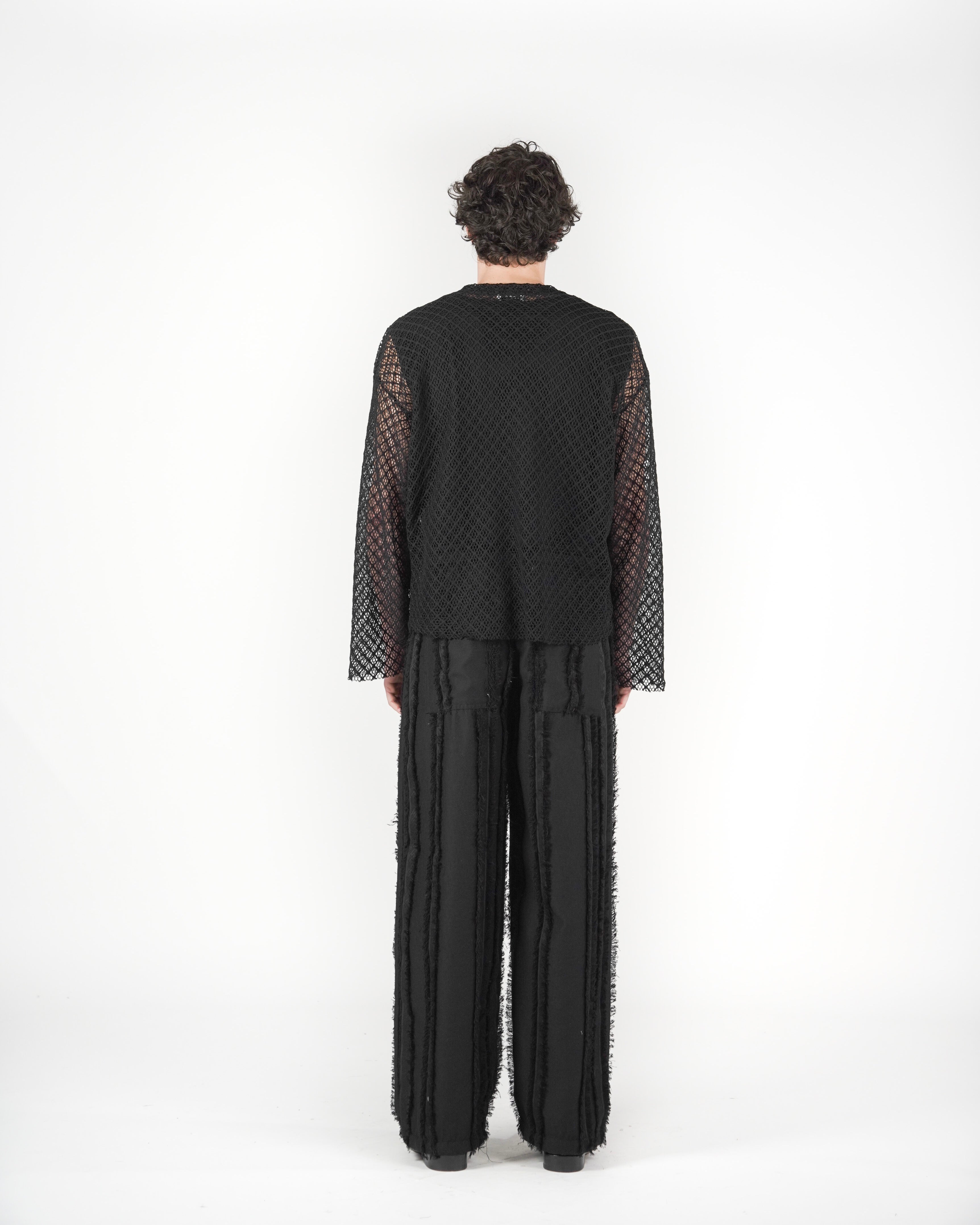 Longsleeve traforata nera
