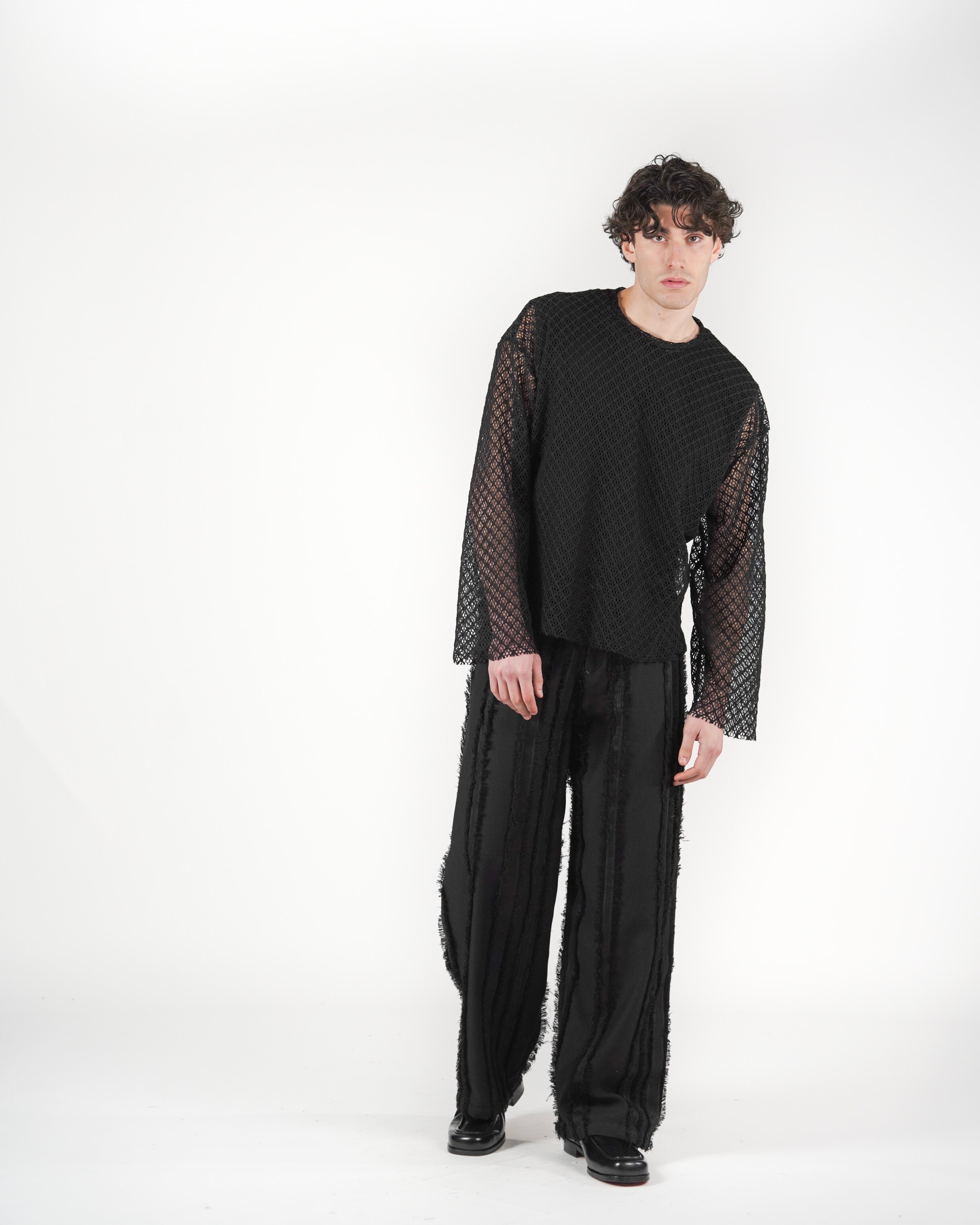 Longsleeve traforata nera