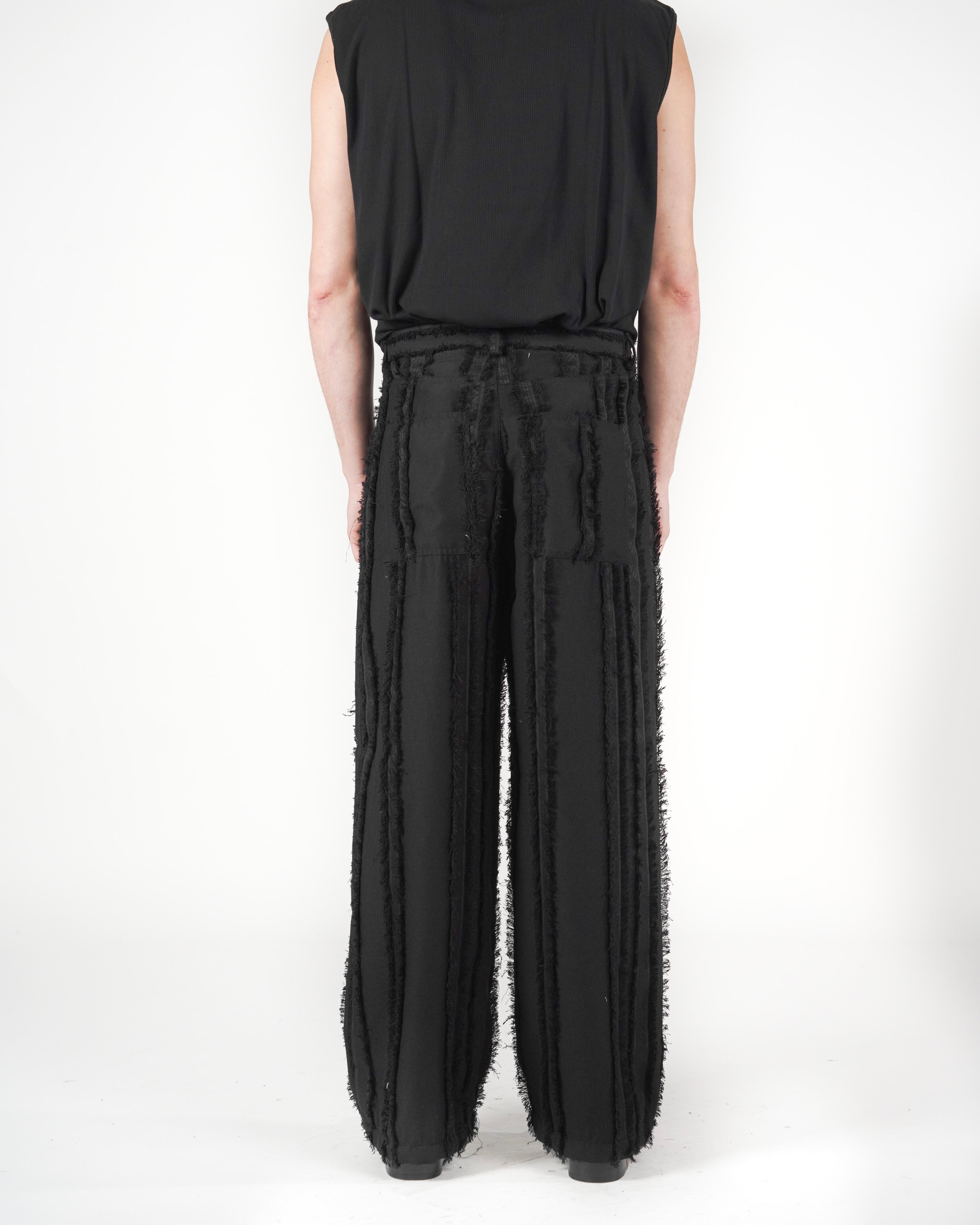 Pantalone frangiato nero