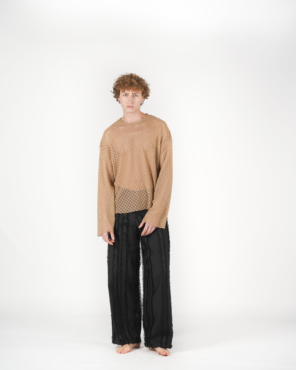 Longsleeve traforata beige