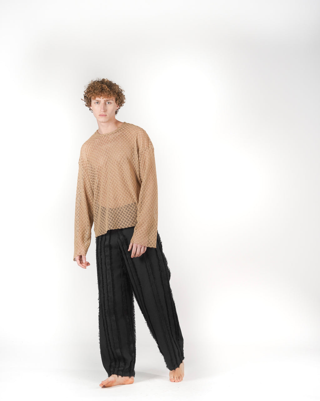 Longsleeve traforata beige