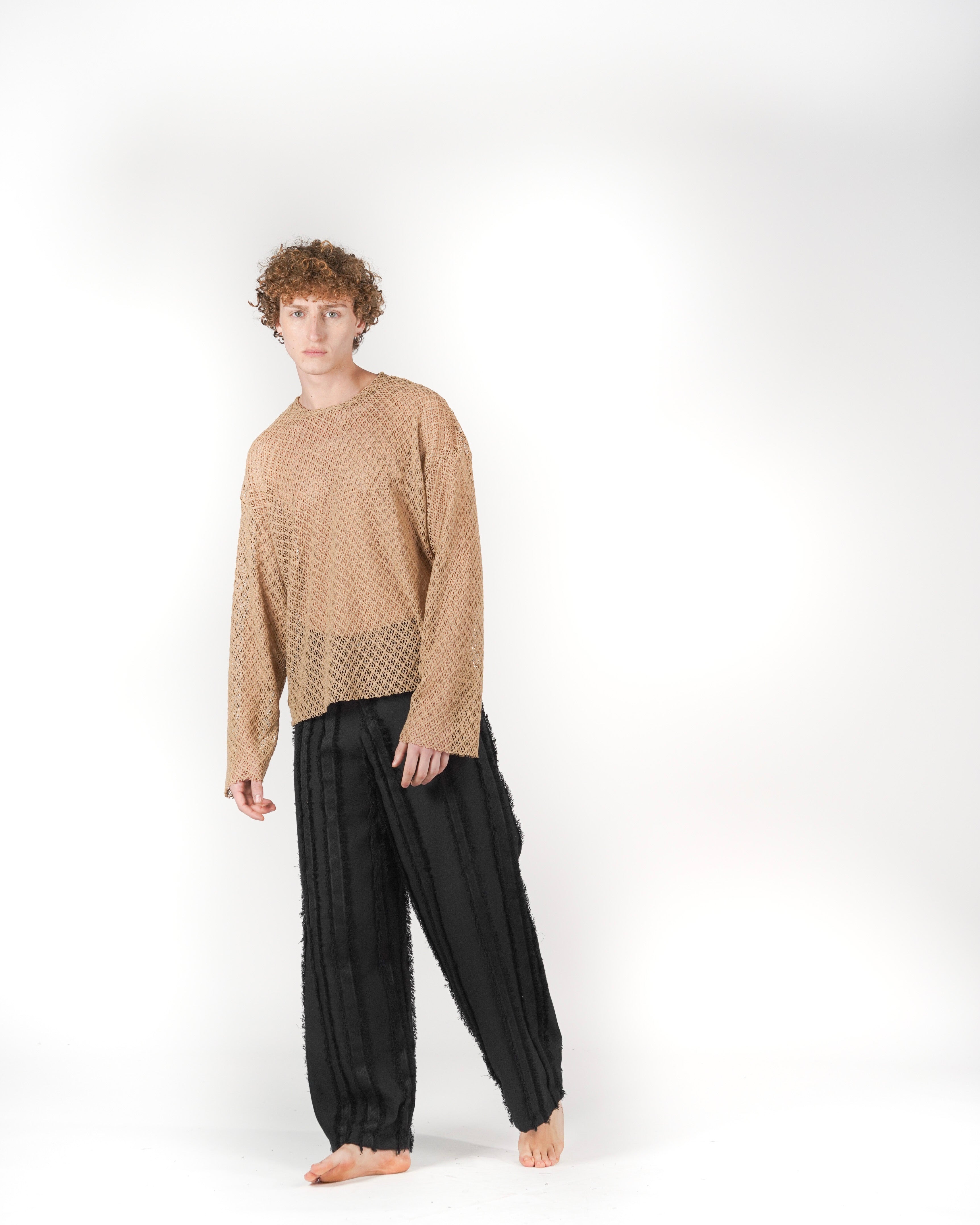 Longsleeve traforata beige