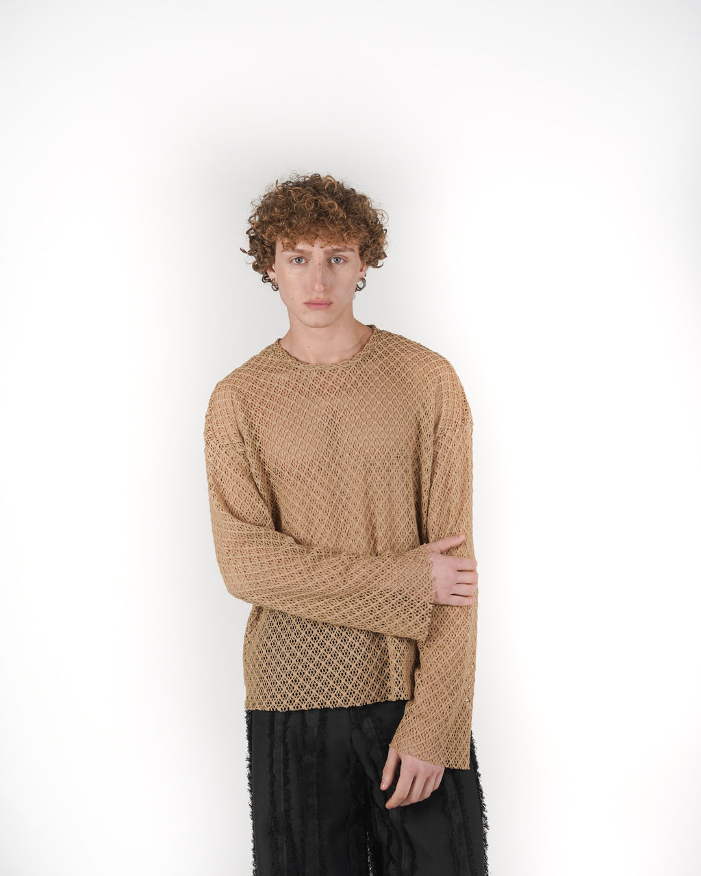 Longsleeve traforata beige
