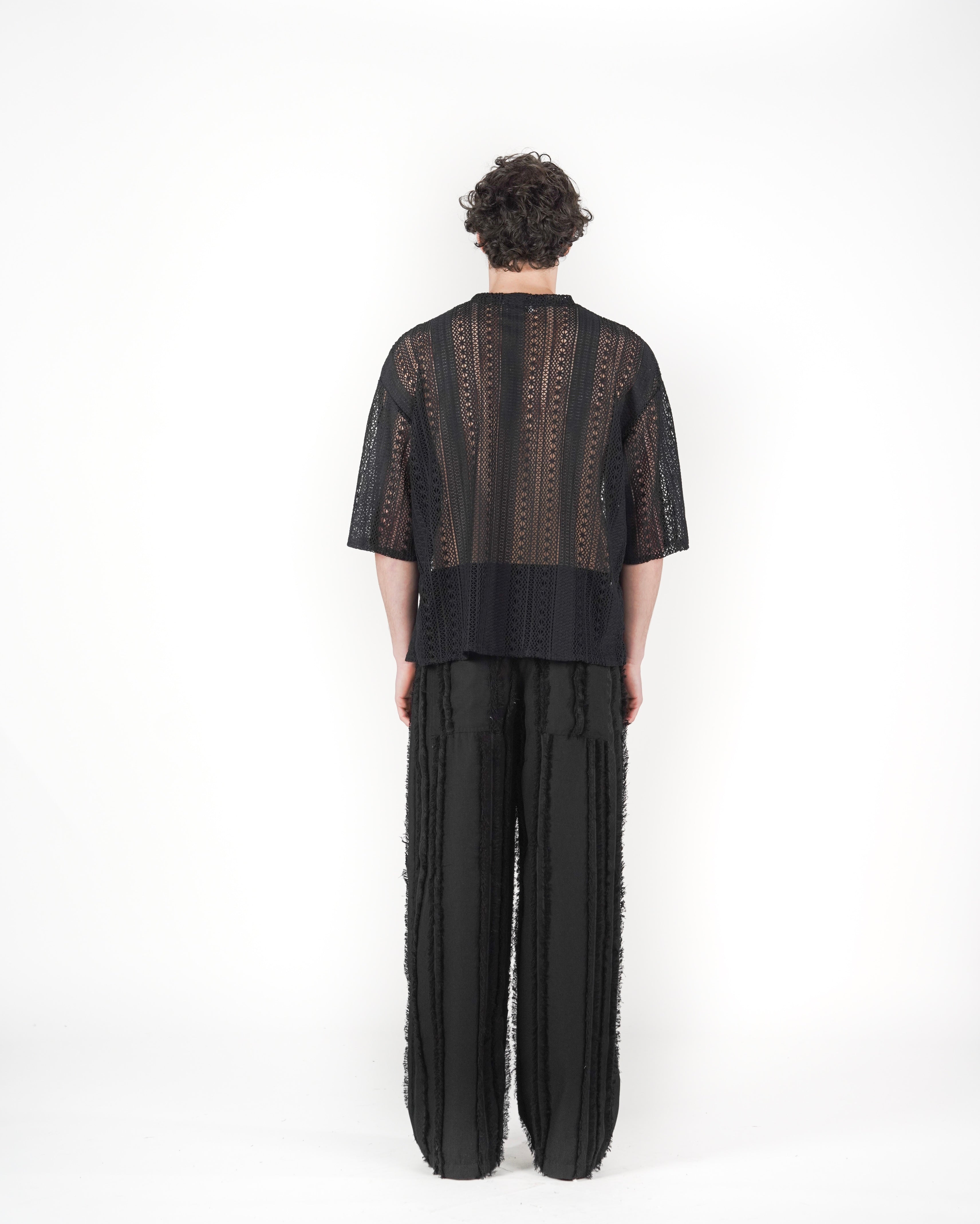 Pantalone frangiato nero