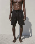 Black beach shorts