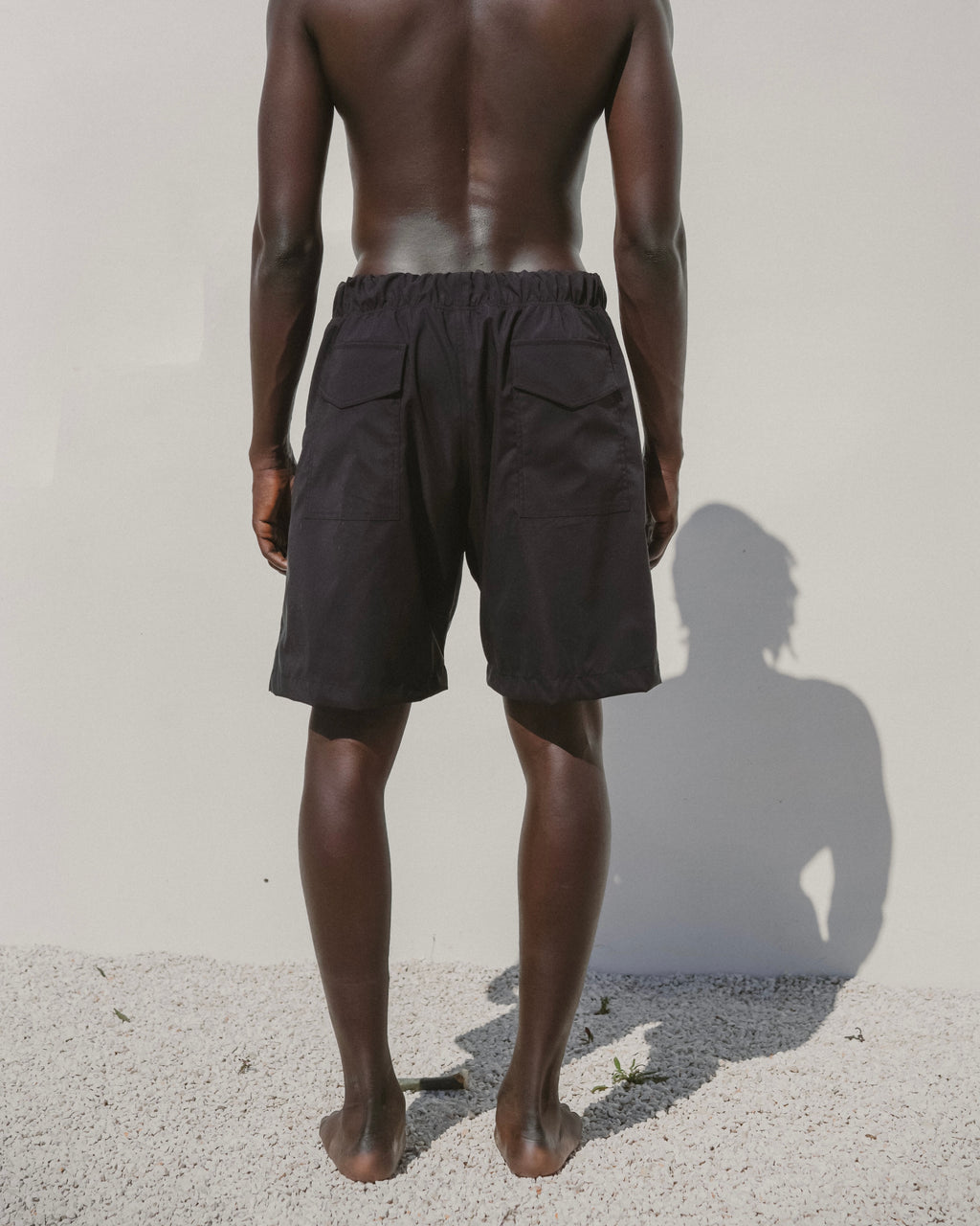 Black beach shorts
